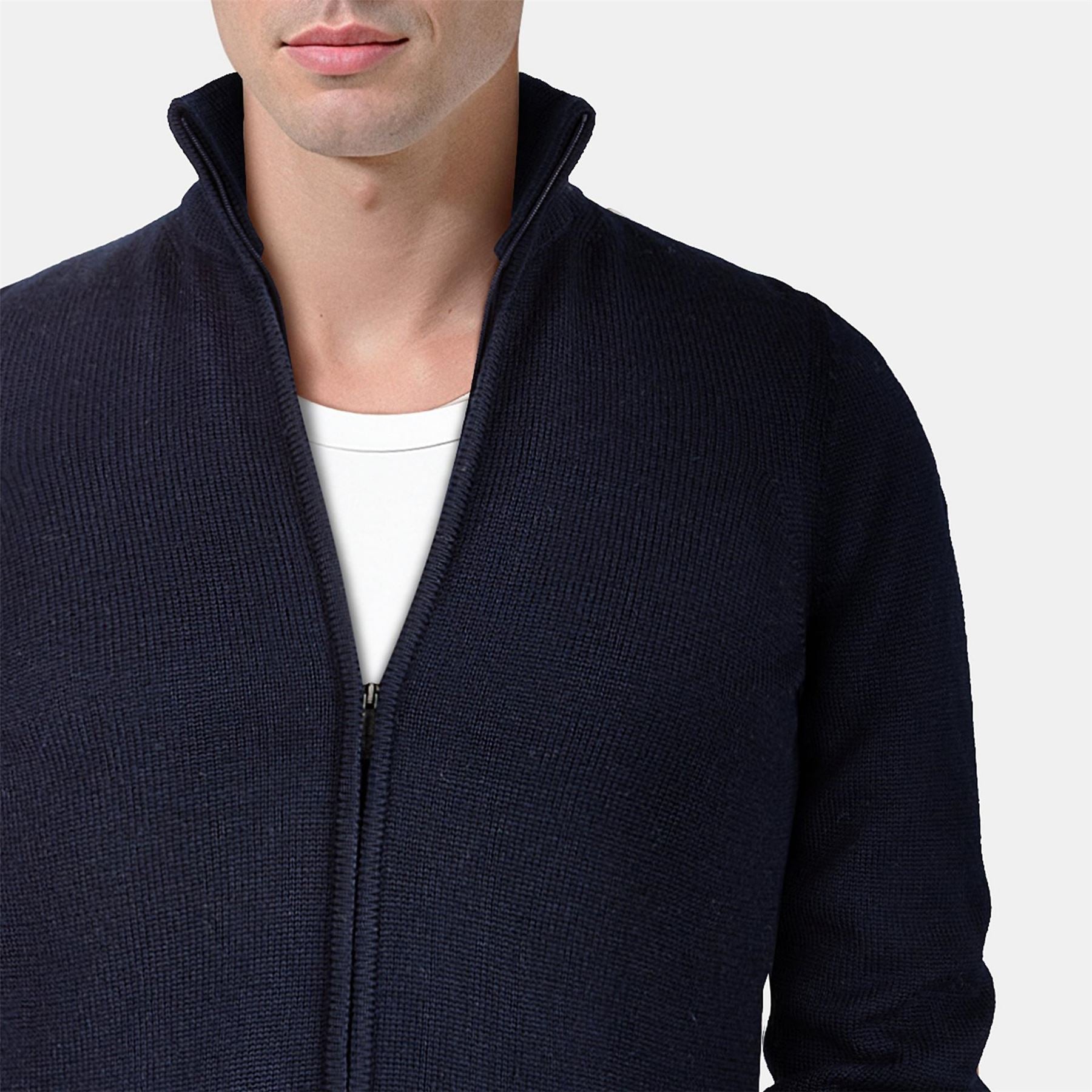 Lyle and Scott Zip Neck Regular Fit Long Sleeve Sweater