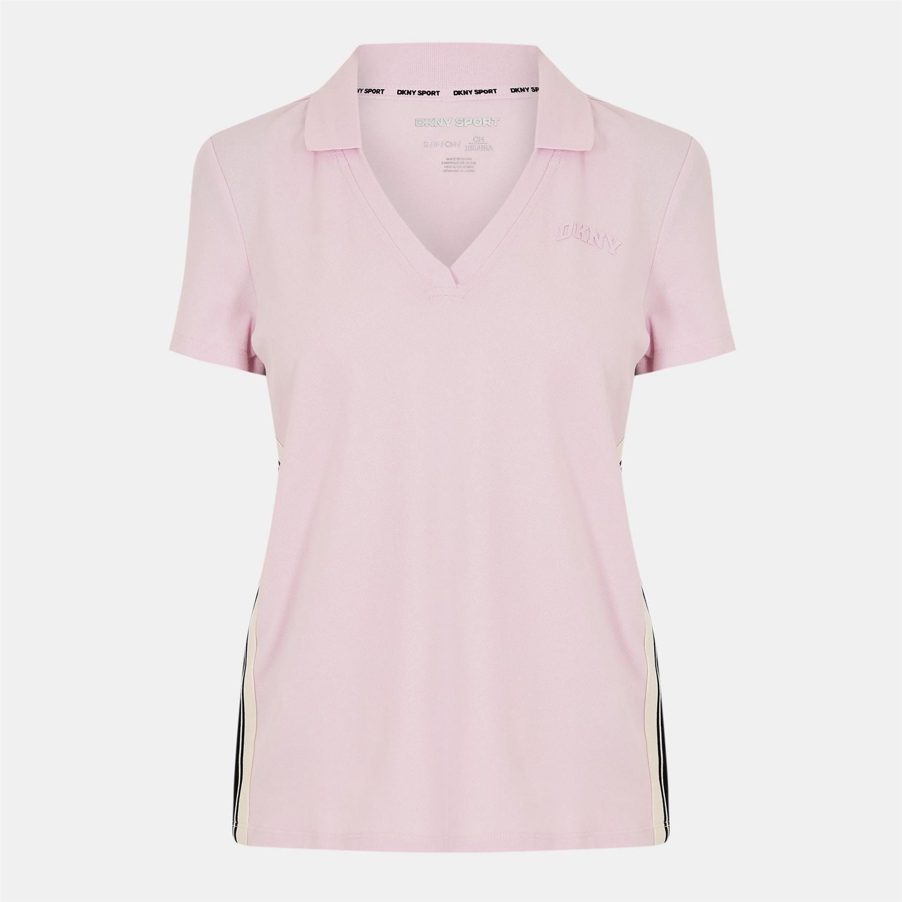 DKNY Stripe Short Sleeve Polo Shirt