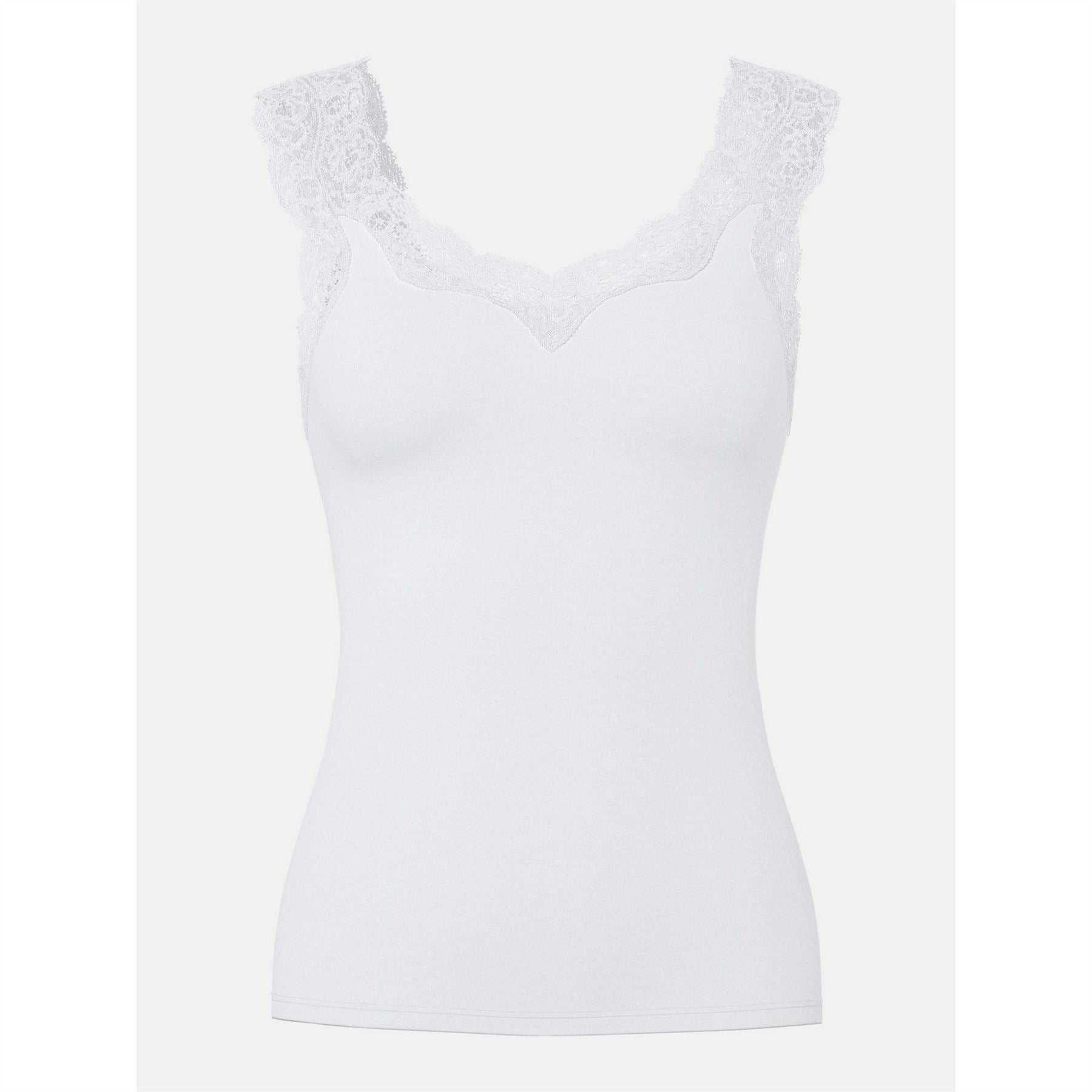 Pieces Barbera Lace V Neck Sleeveless Slim Fit Tank Top