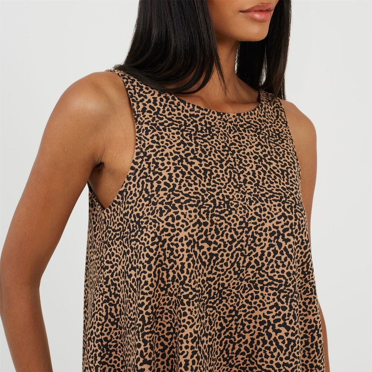 Brave Soul V-Neck Sleeveless Mini Tiered Dress