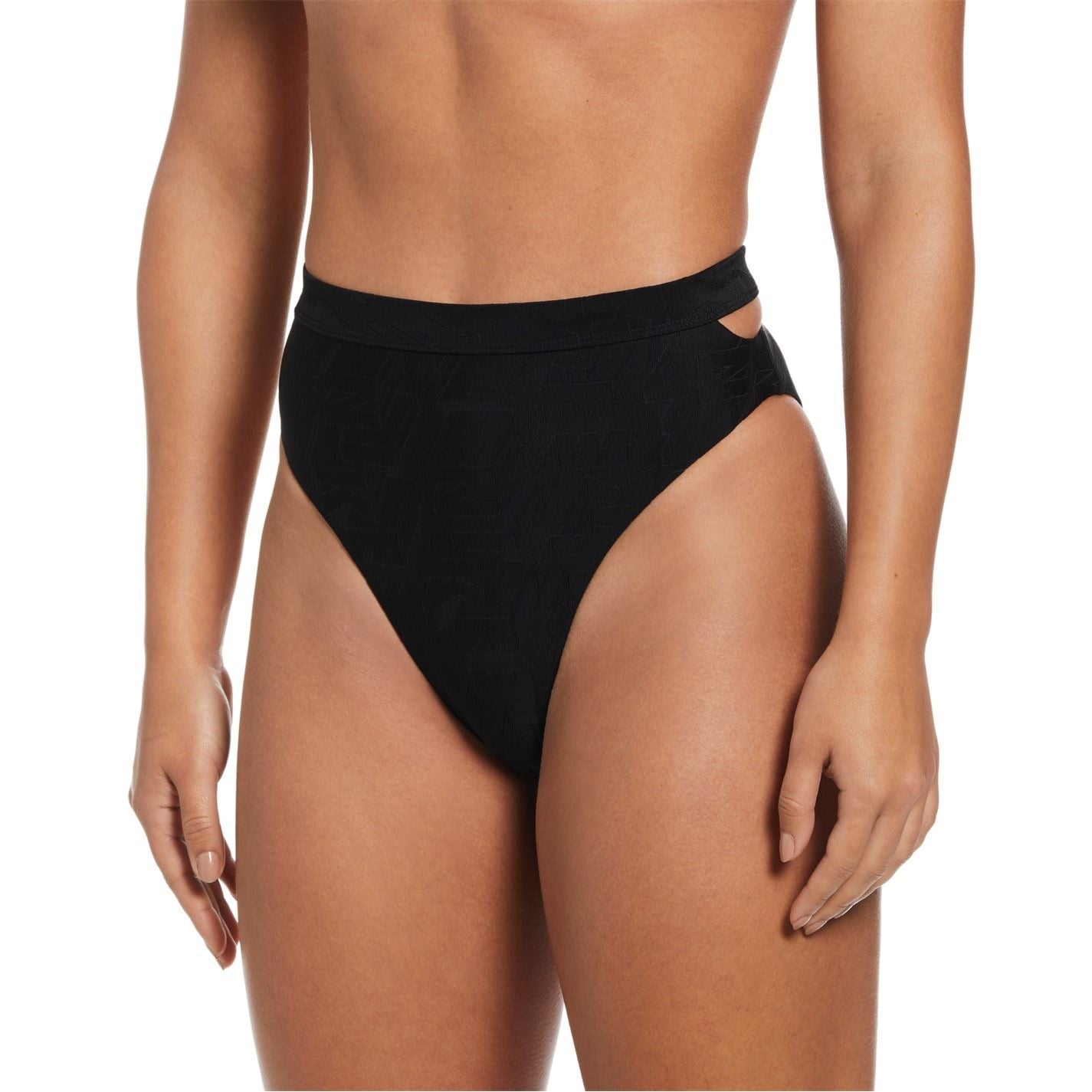 Nike Cut-Out Textured High Waist Bikini Bottom