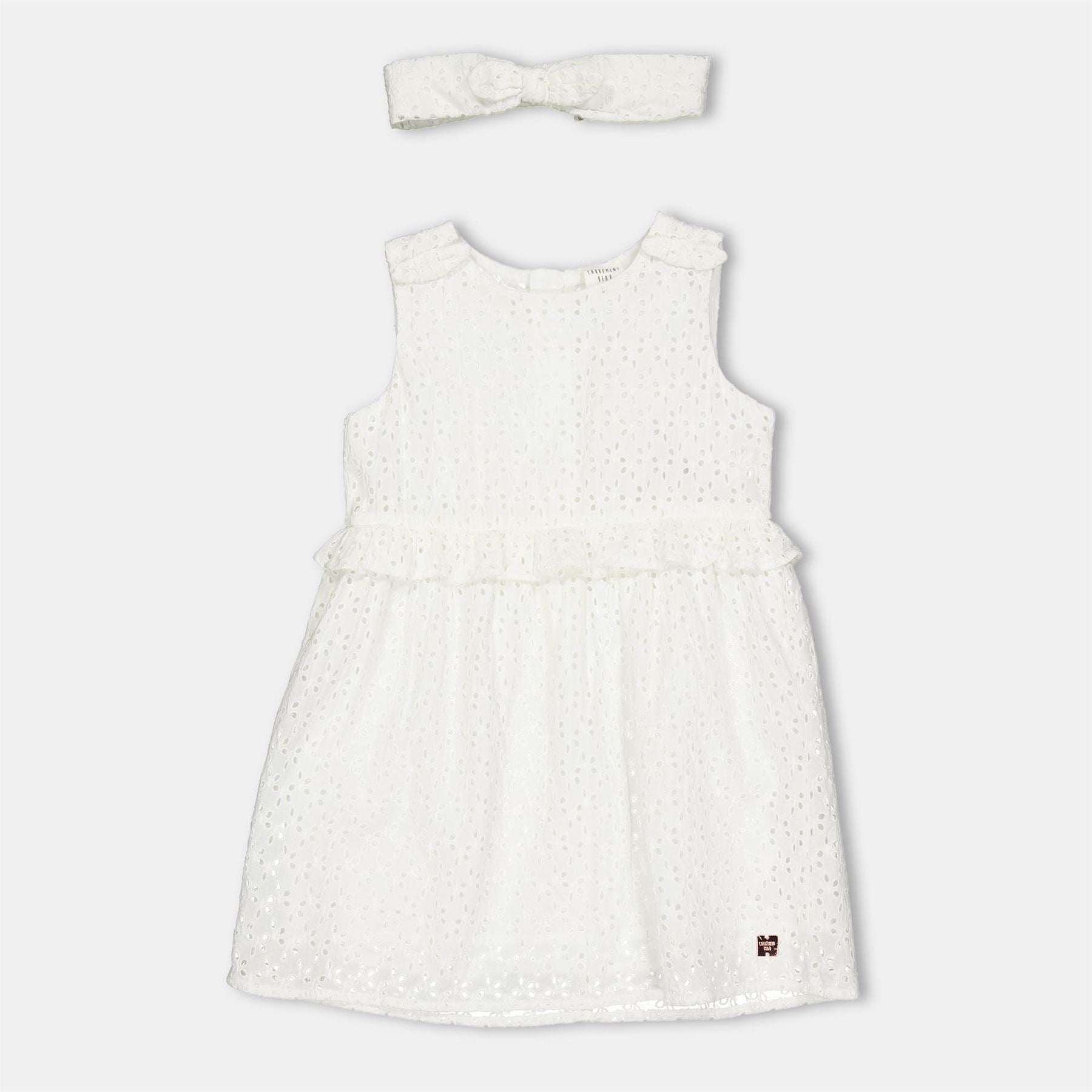 Carrement Beau Crew Neck Knee Length Babydoll Dress and headband Set
