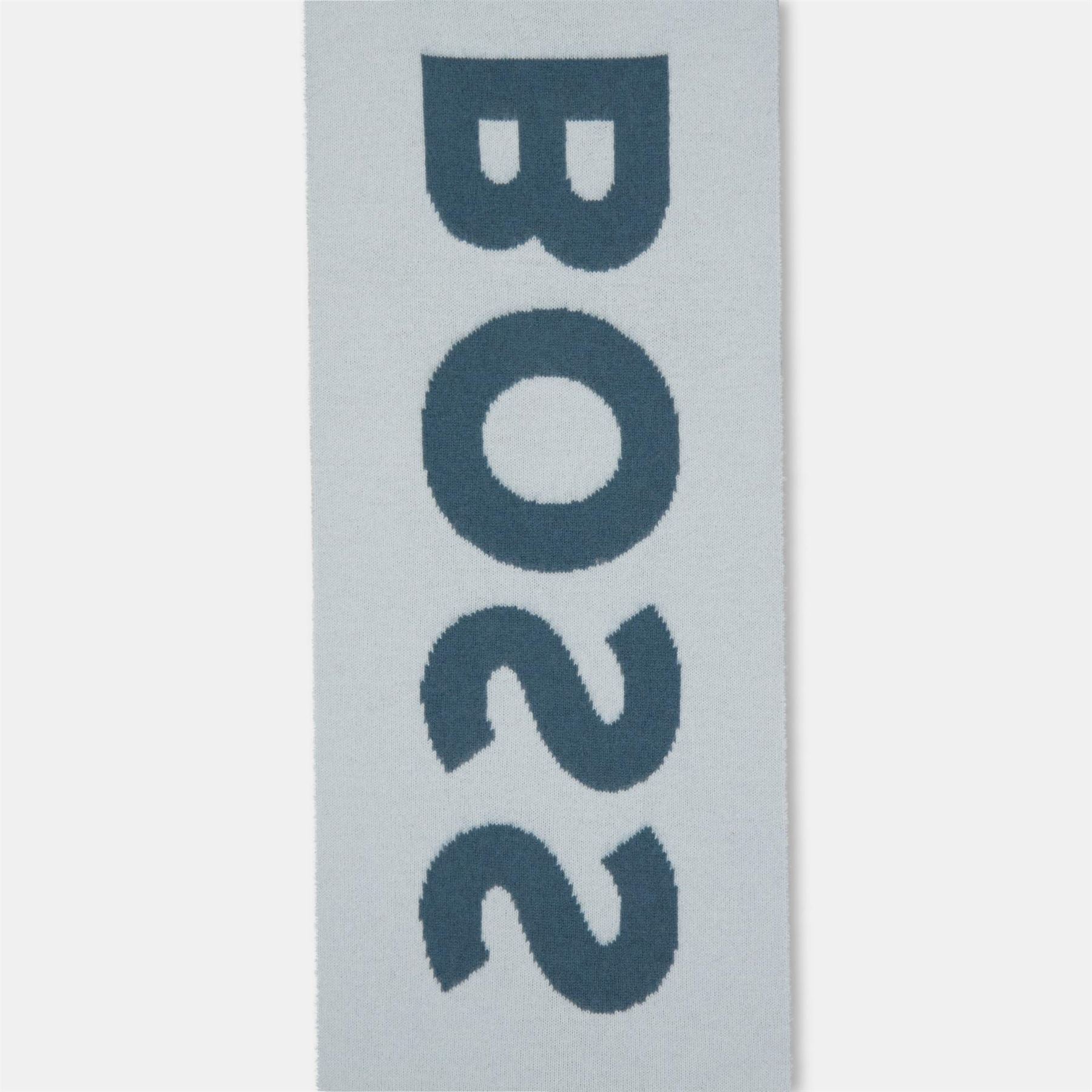 Boss Oblong Knit Scarf with Logo