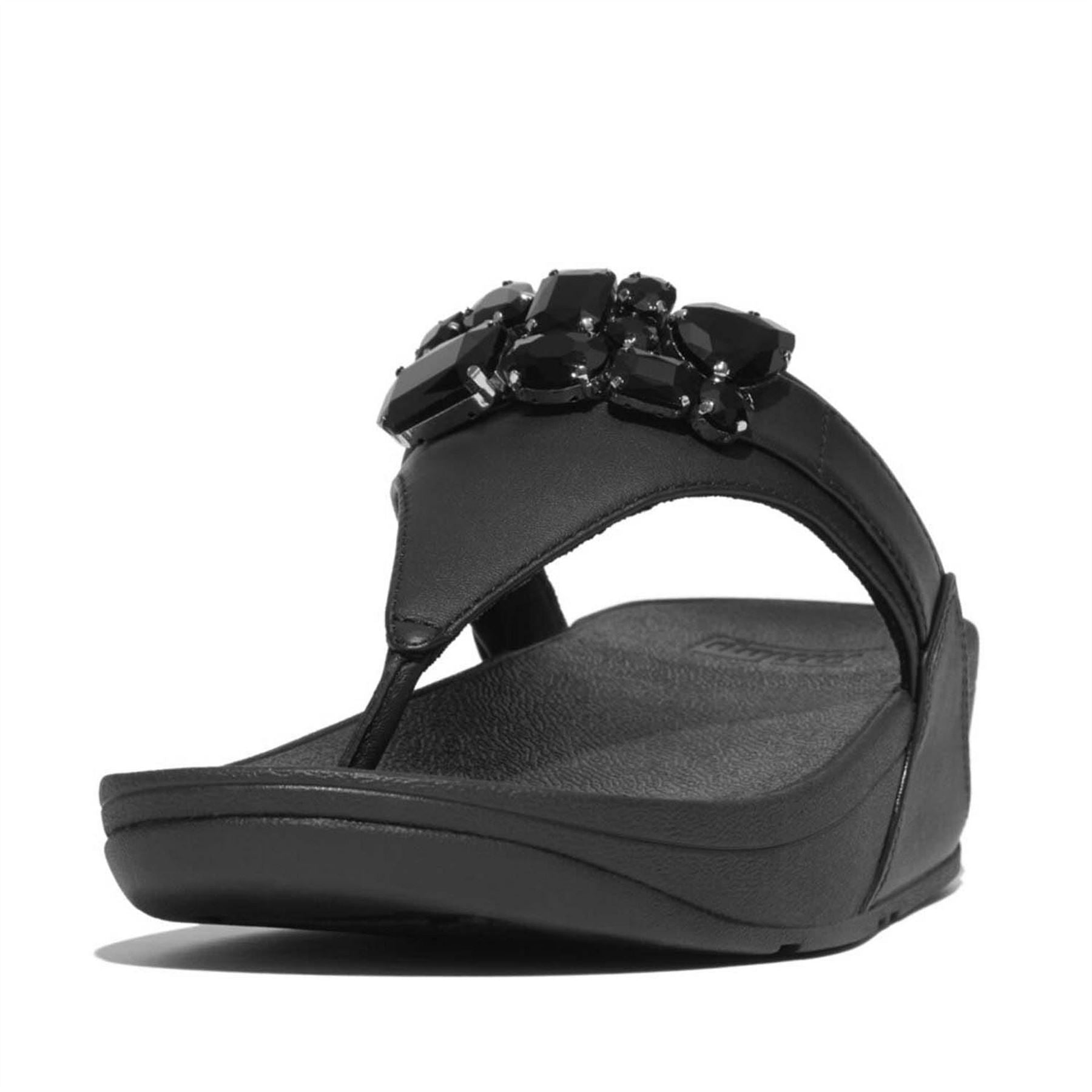 FitFlop Lulu Bejewelled Trim Toe Post Sandals
