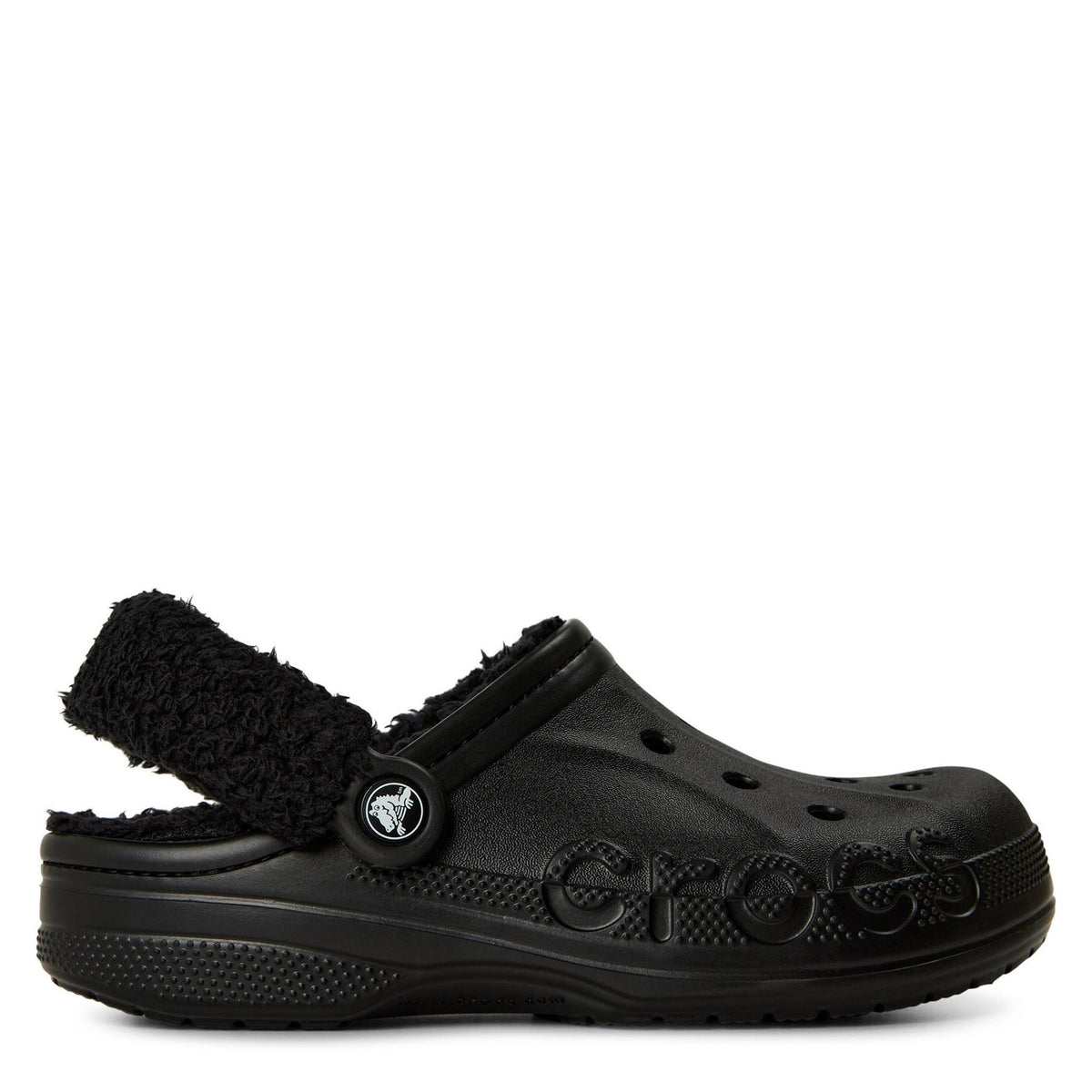 Crocs Baya Lined Fuzz Strap Mule Slippers
