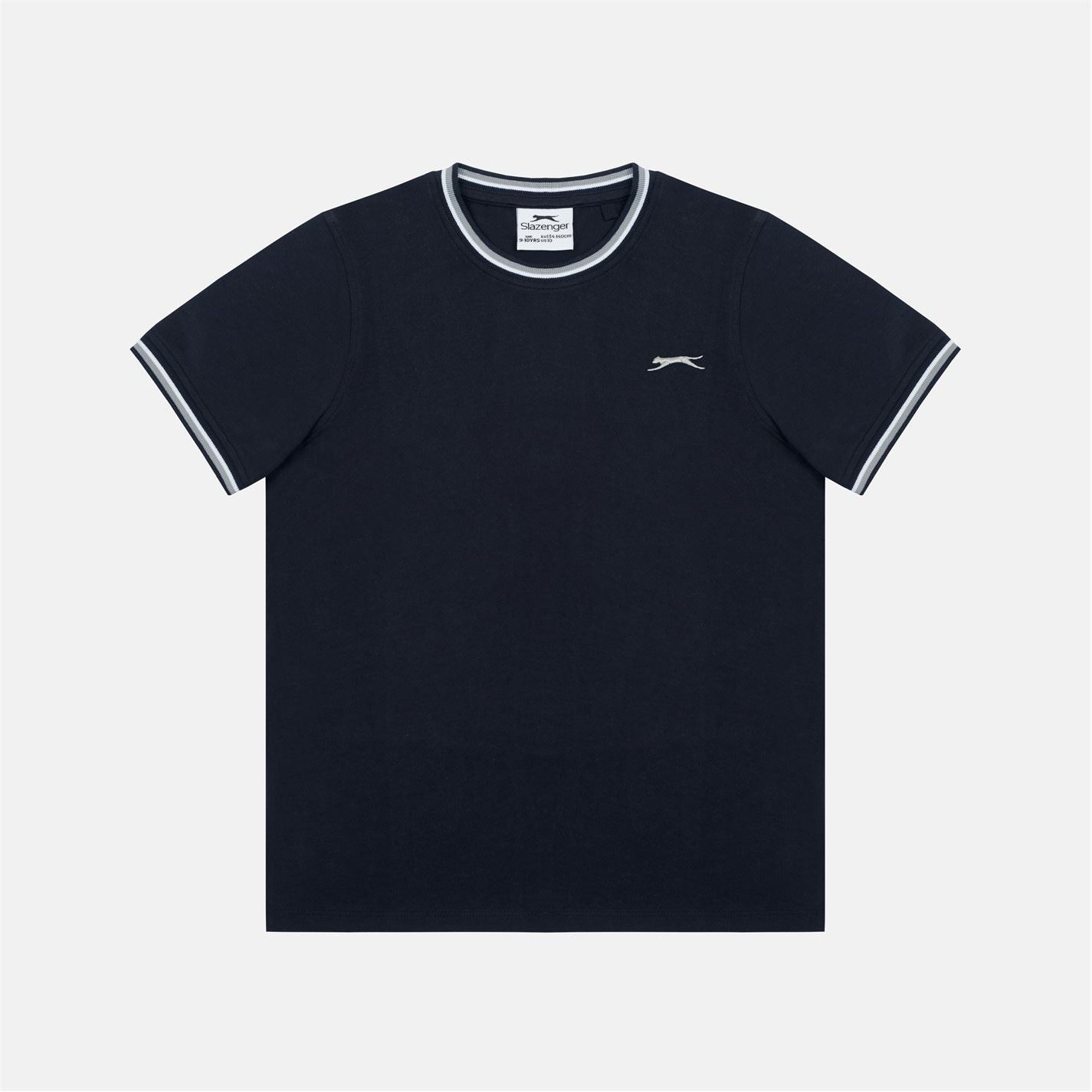 Slazenger Crew Neck Ribbed Collar Short Sleeve T-Shirt