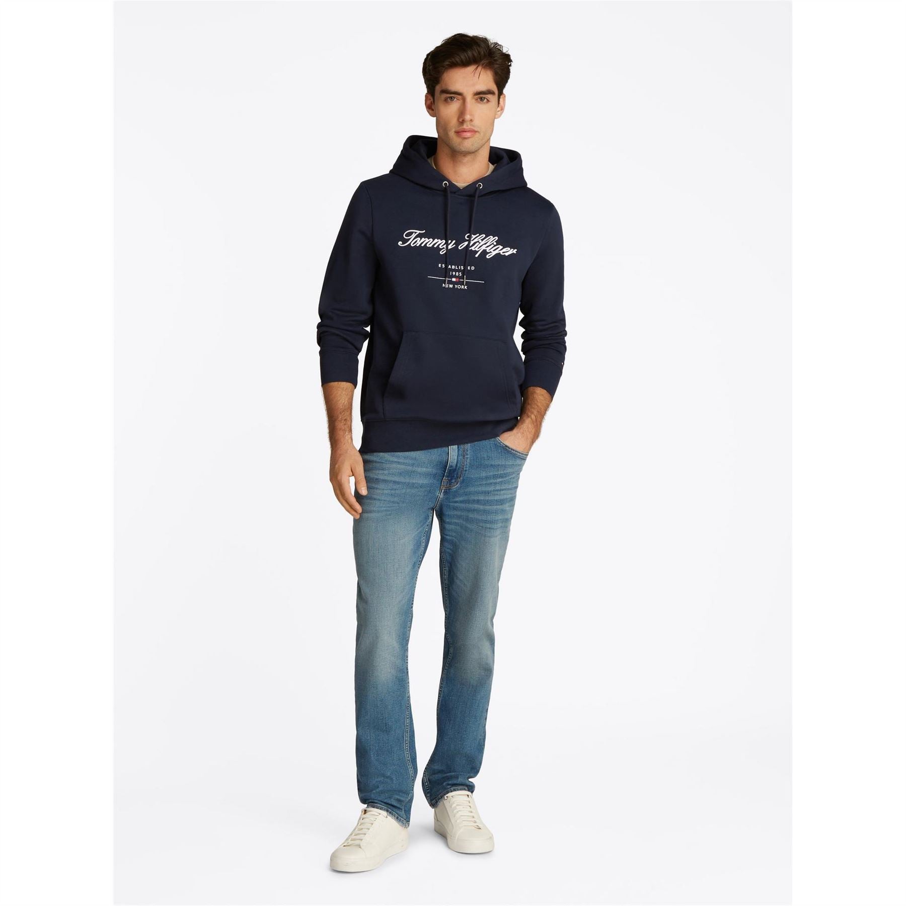 Tommy Hilfiger Hooded Logo Print Regular Fit Sweatshirt