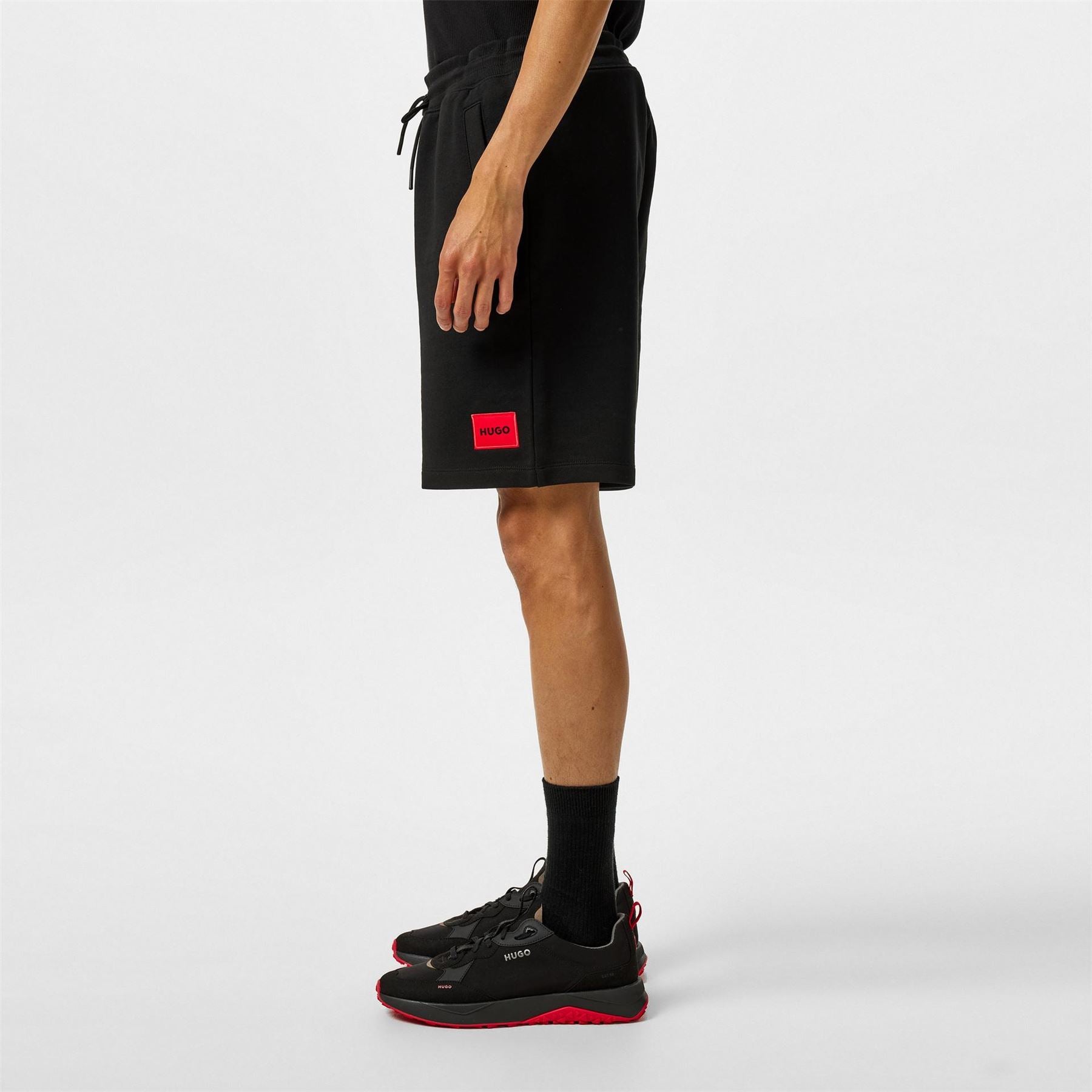 Hugo HUGO Jogger Fleece Shorts with Logo Detail   Soft Cotton Blend Jersey