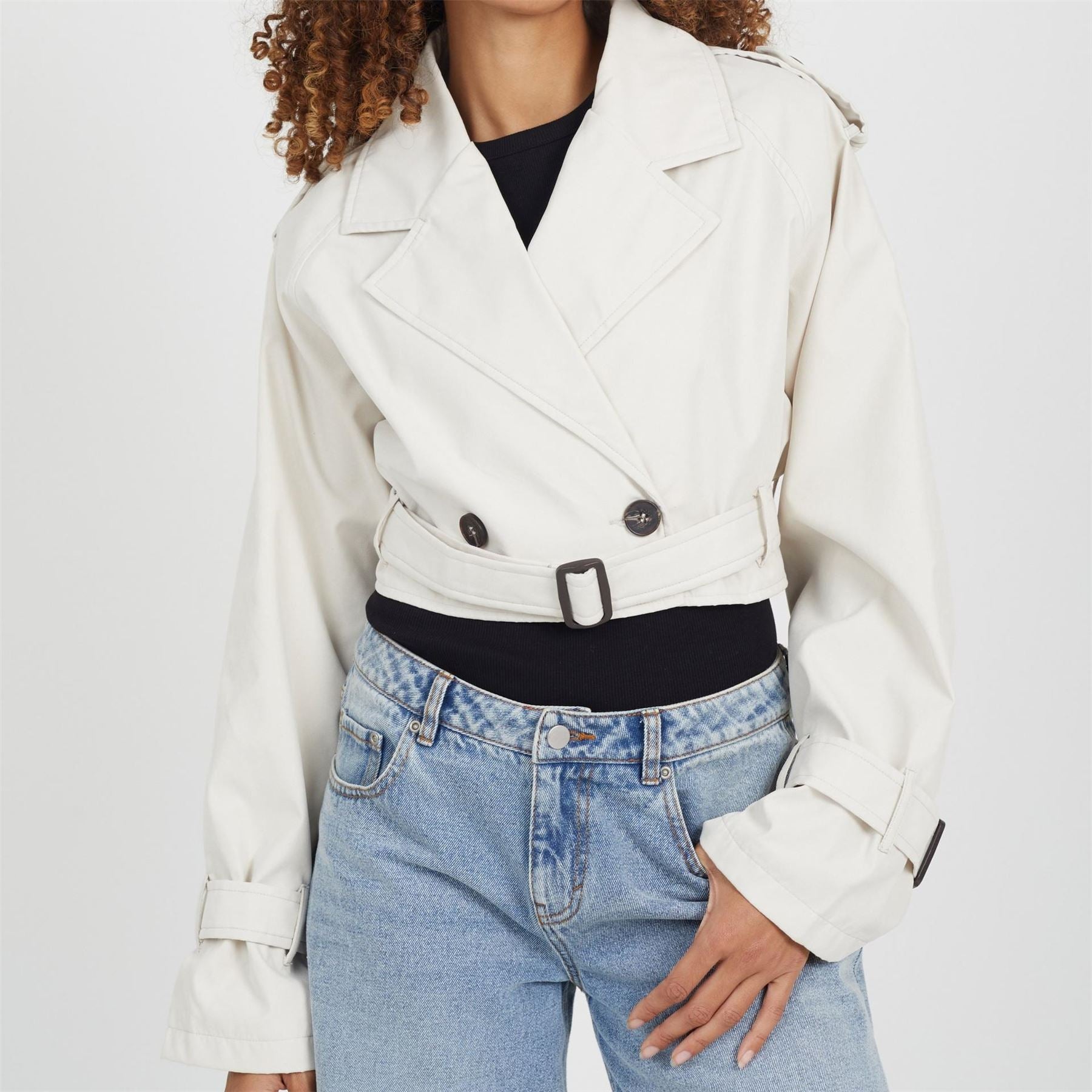 Brave Soul Soul Ladies Nuelle Cropped Trench Coat