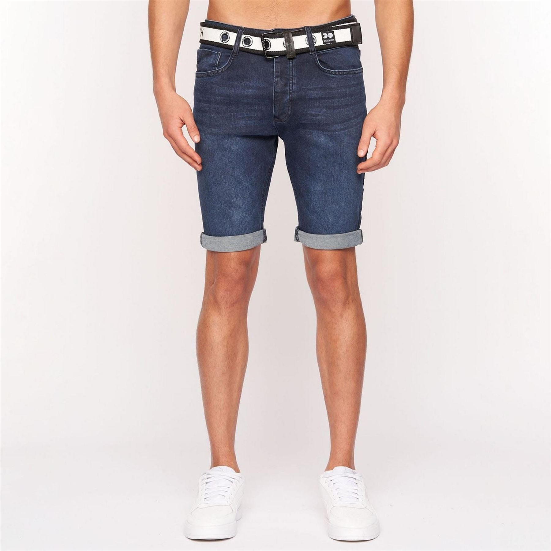 Crosshatch Denim Shorts