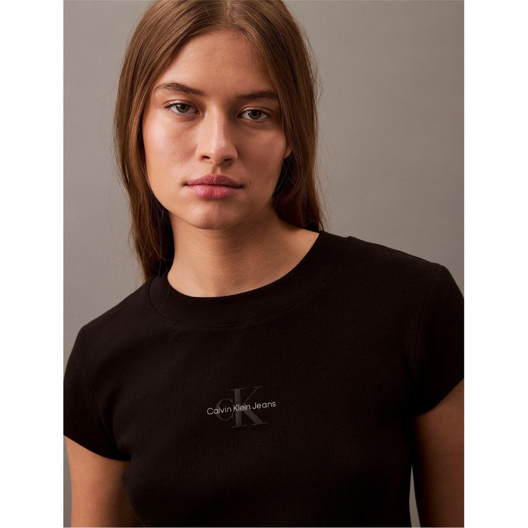 Calvin Klein Jeans Baby Crew Neck Ribbed Collar Short Sleeve T-Shirt