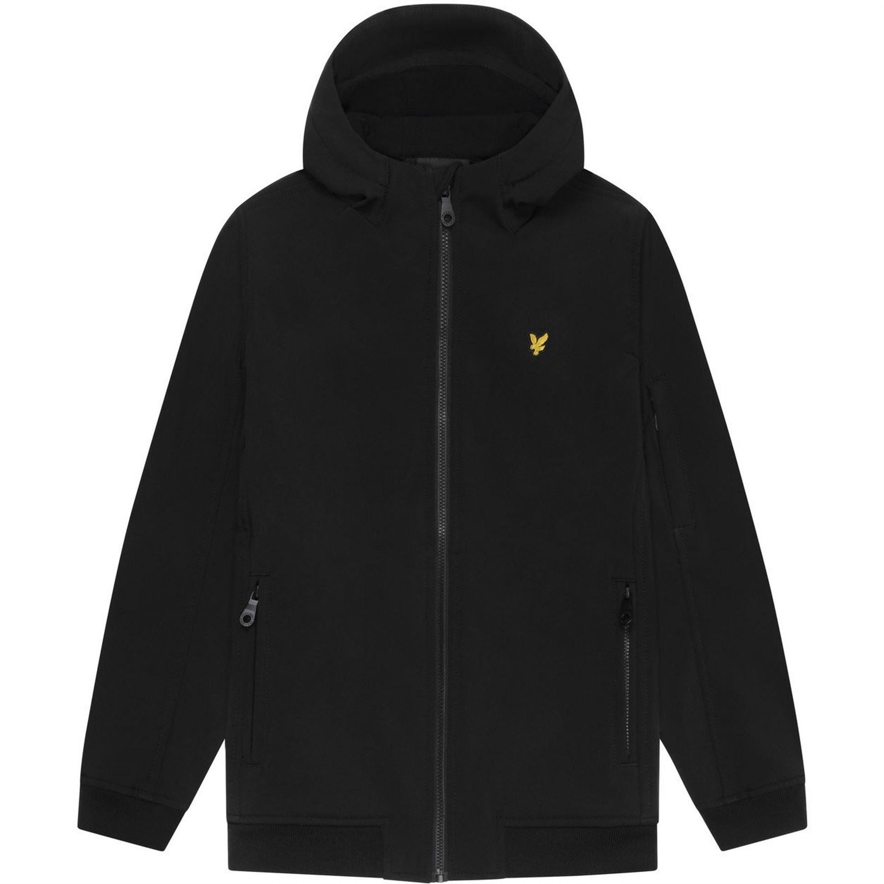 Lyle and Scott Solid Patterned Hooded Neck Ribbed Cuff Softshell Jacket