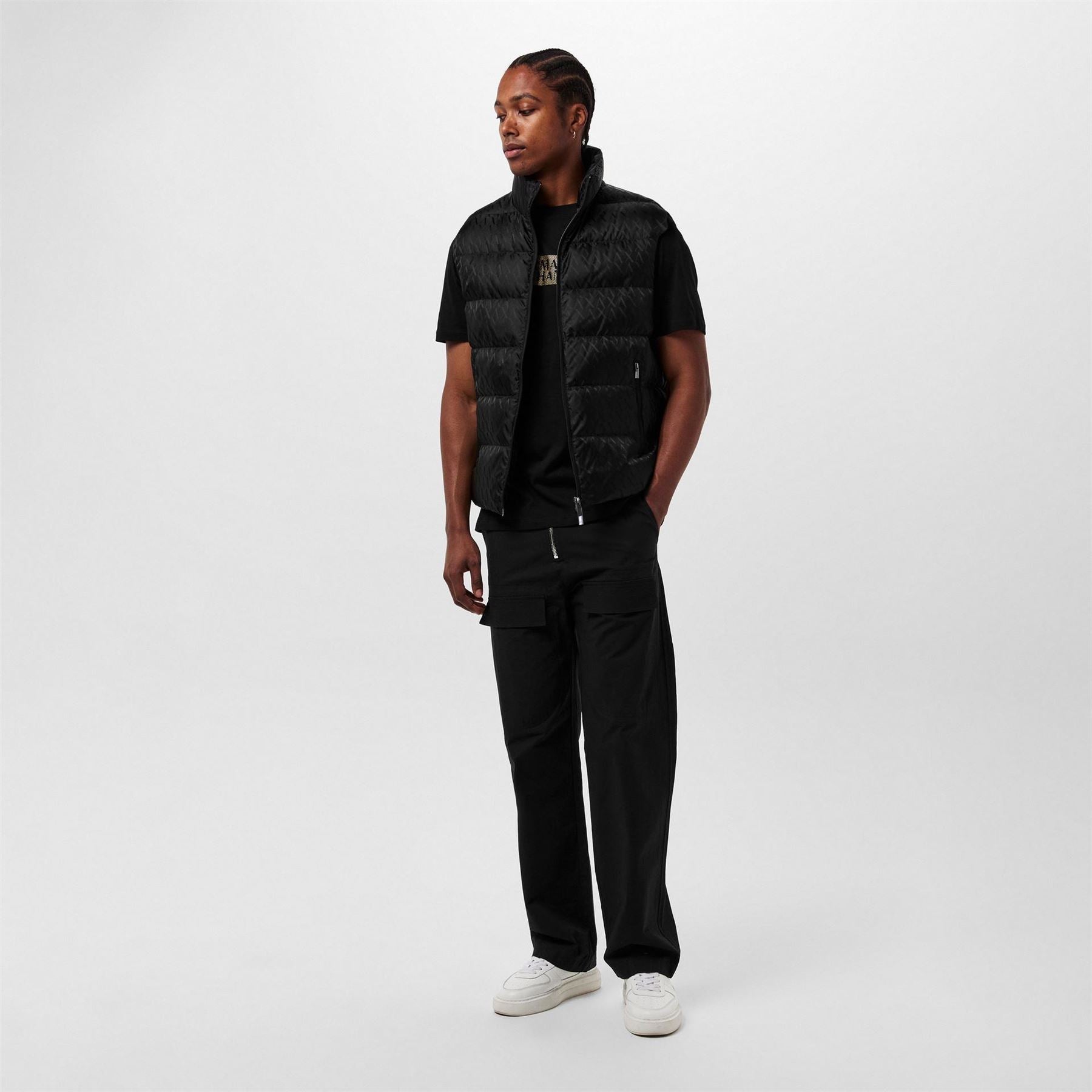 Armani Exchange Exchange All Over Logo Zip Pocket Gilet