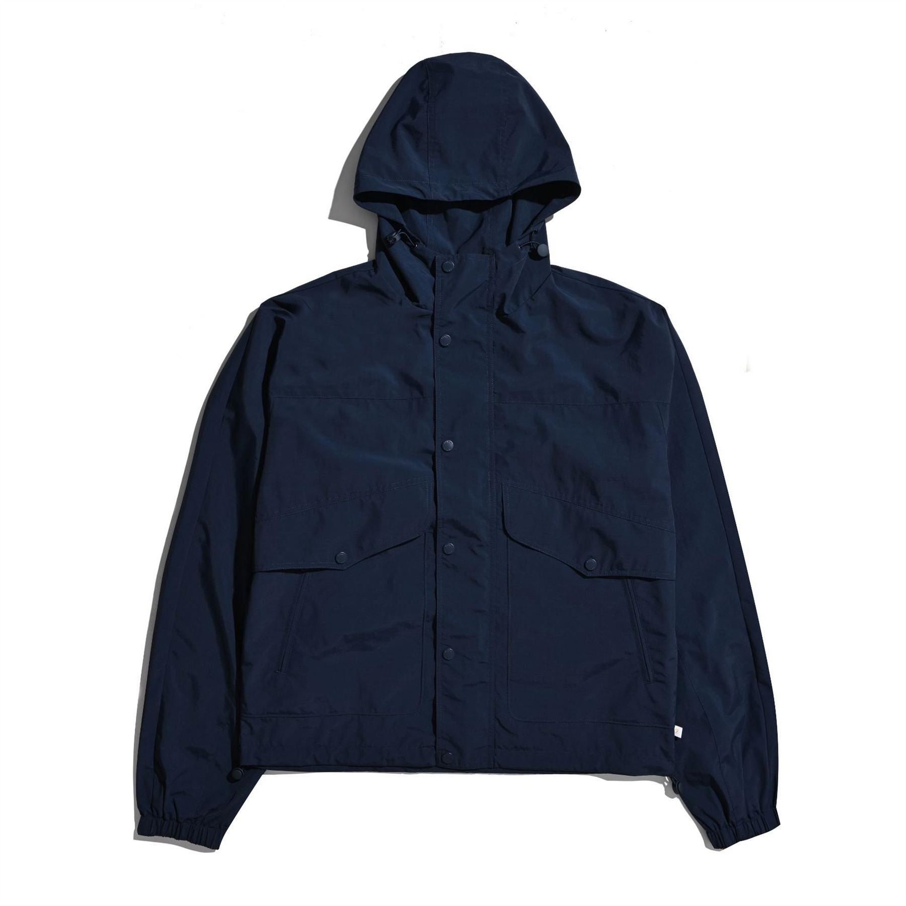 Farah Shenley Solid Patterned Hooded Snap Button Windbreaker