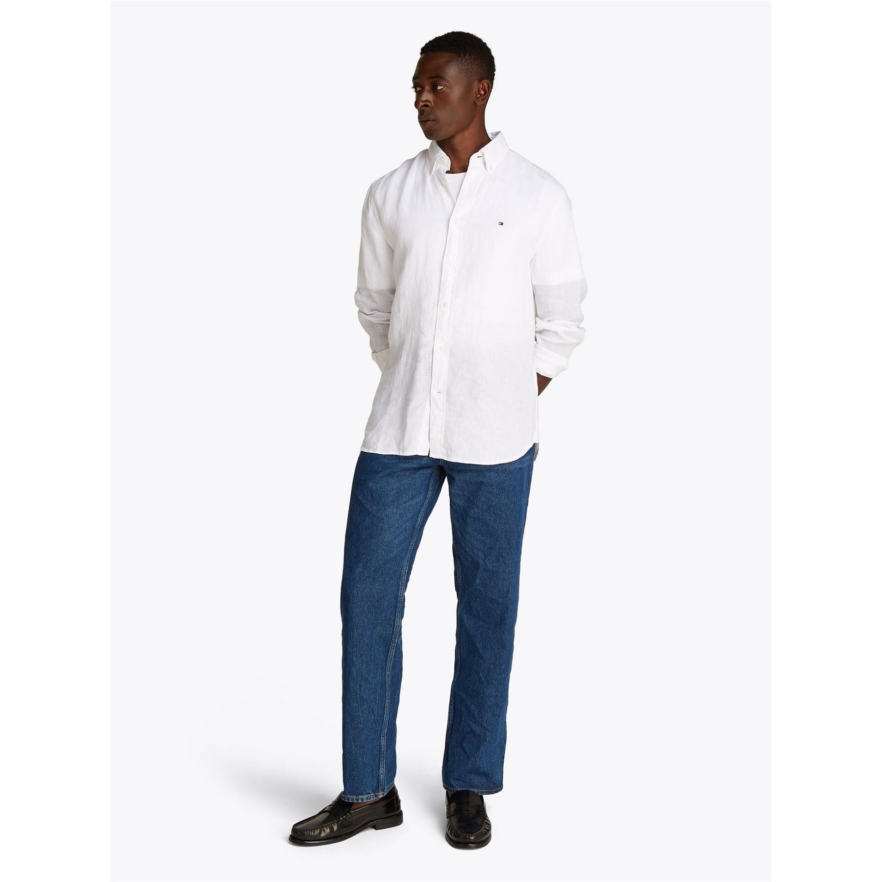 Tommy Hilfiger Pigment Dyed Long Sleeve Plain Shirt
