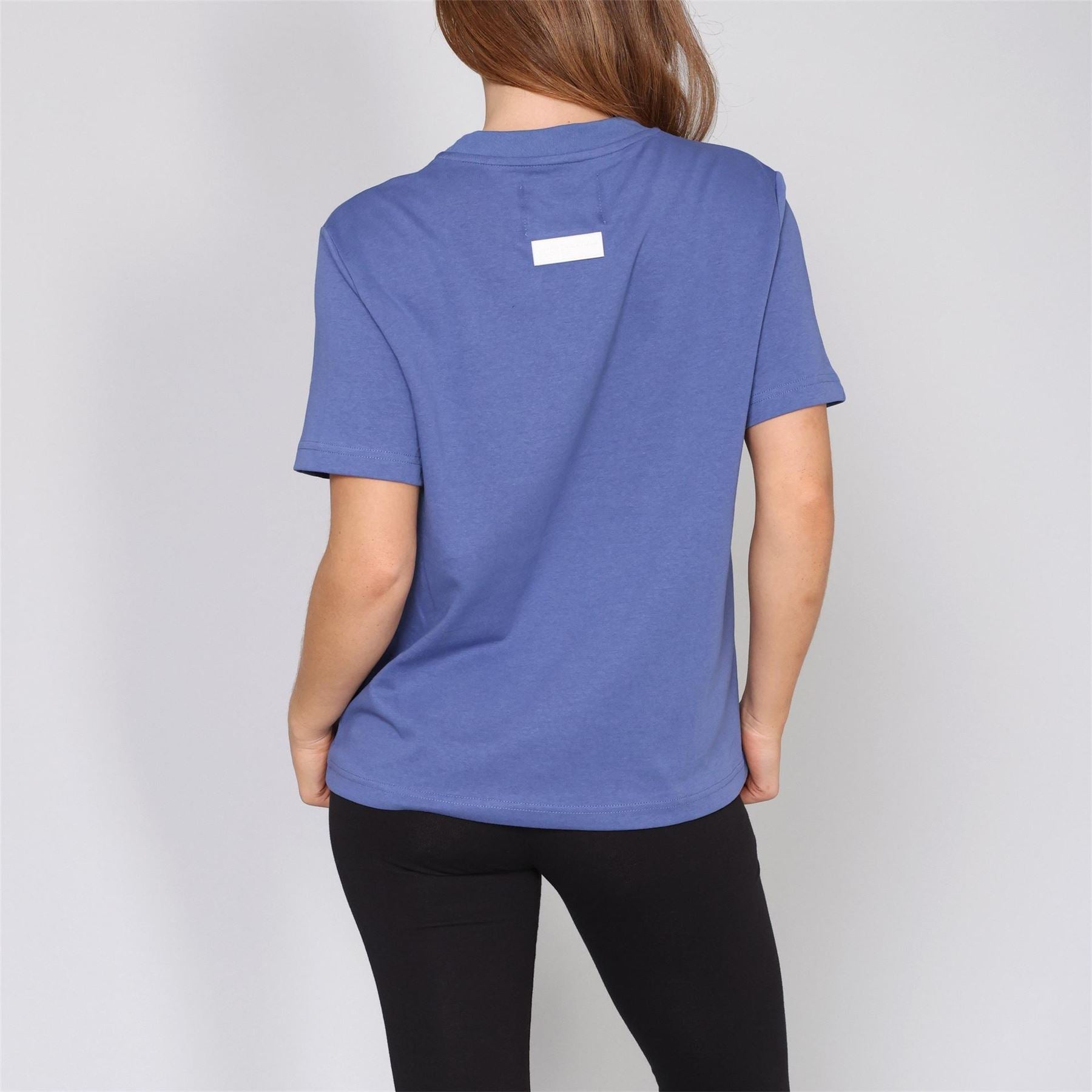 Blank Essentials Lettering Crew Neck Ribbed Collar Short Sleeve Boyfriend T-Shirt