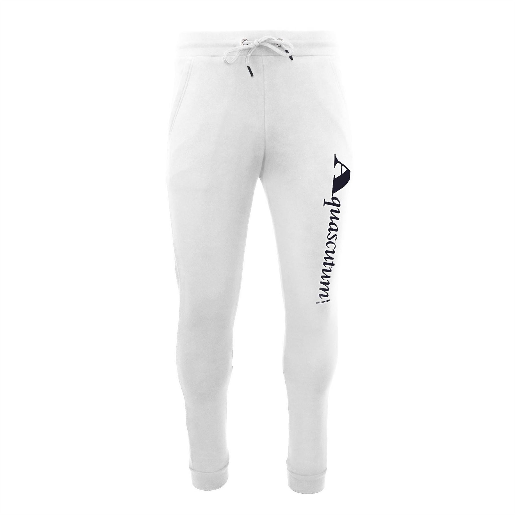 Aquascutum Logo Print Ribbed Cuff Slim Joggers