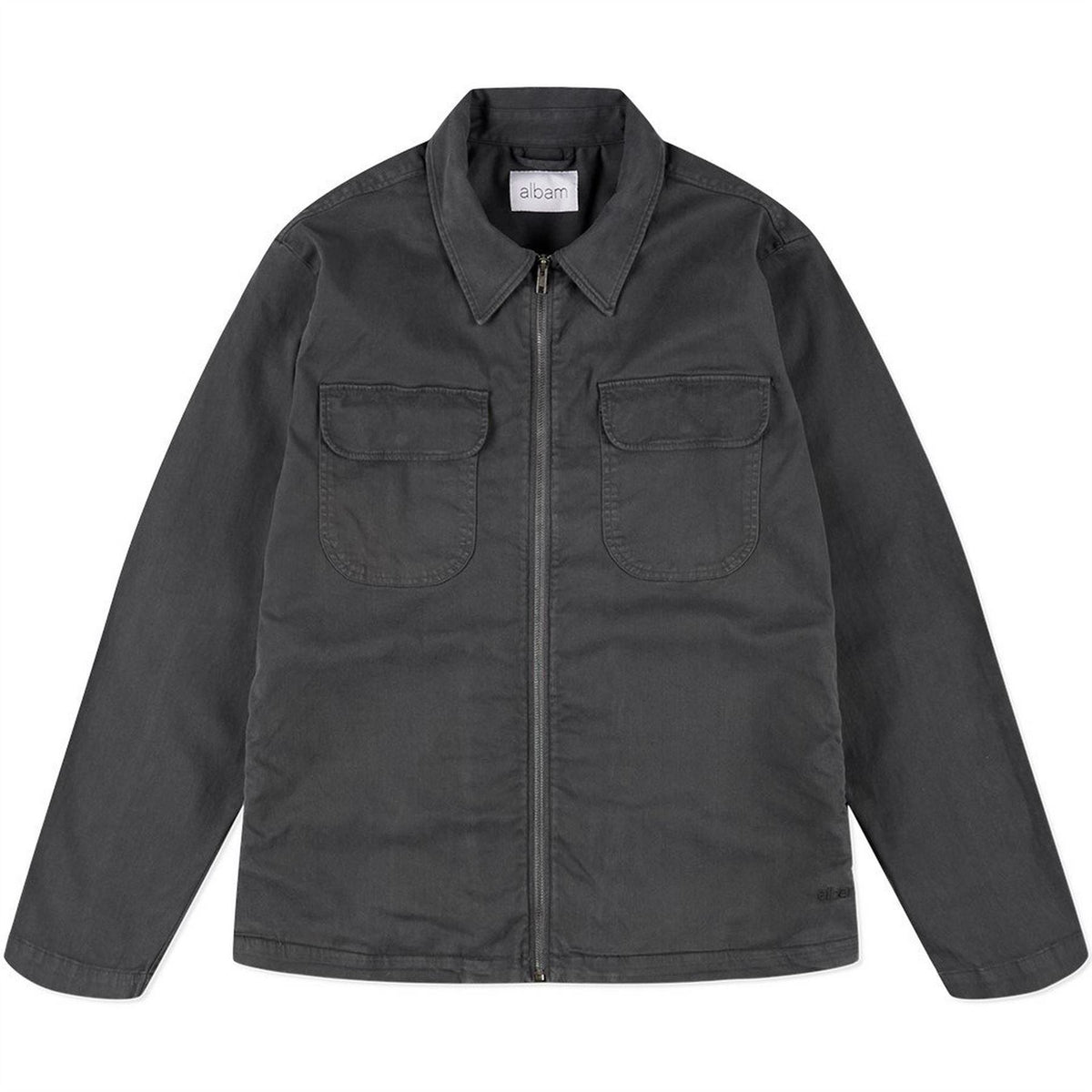 Albam Clarence Solid Patterned Harrington Jacket with Front Pocket