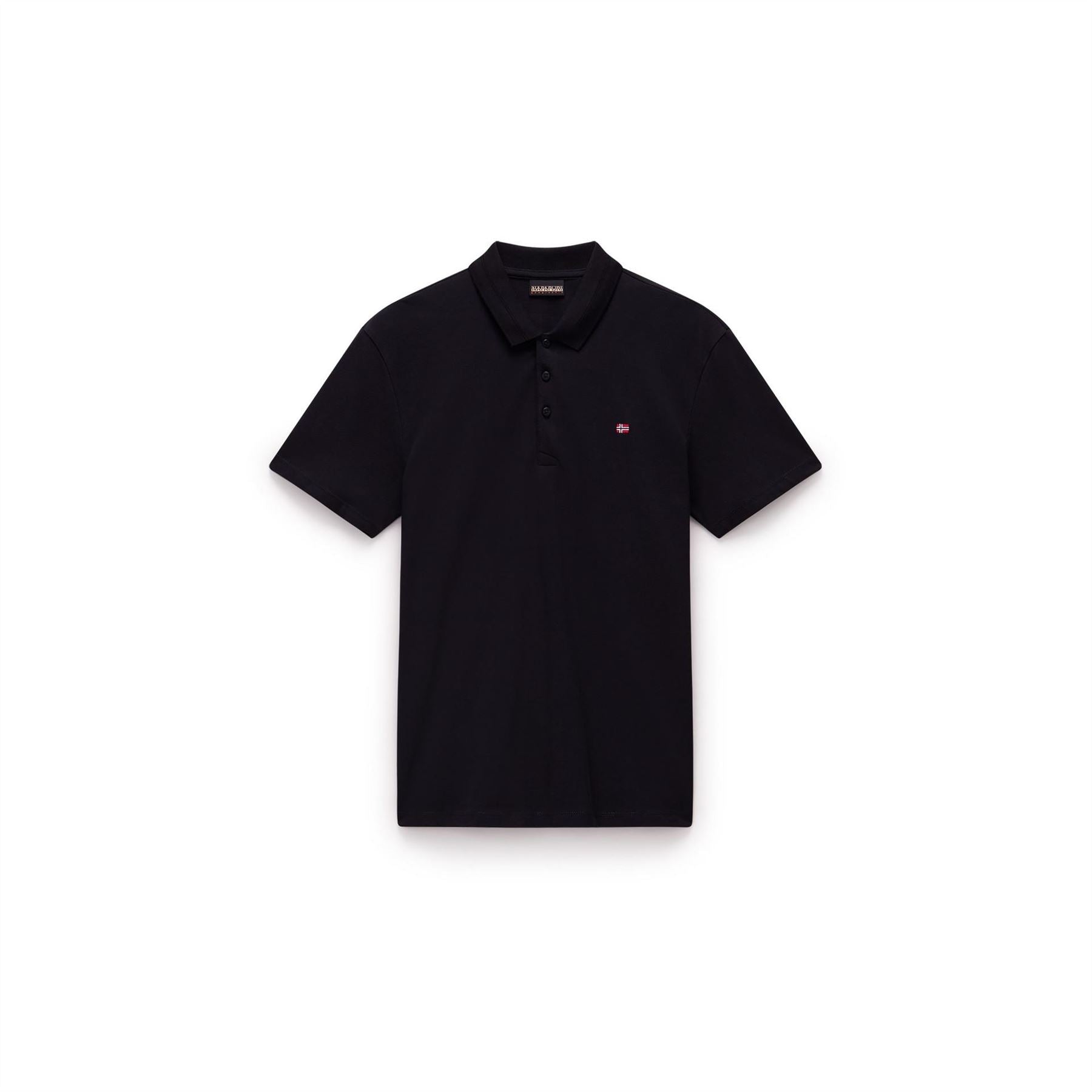 Napapijri Black Regular Fit Solid Polo Shirt