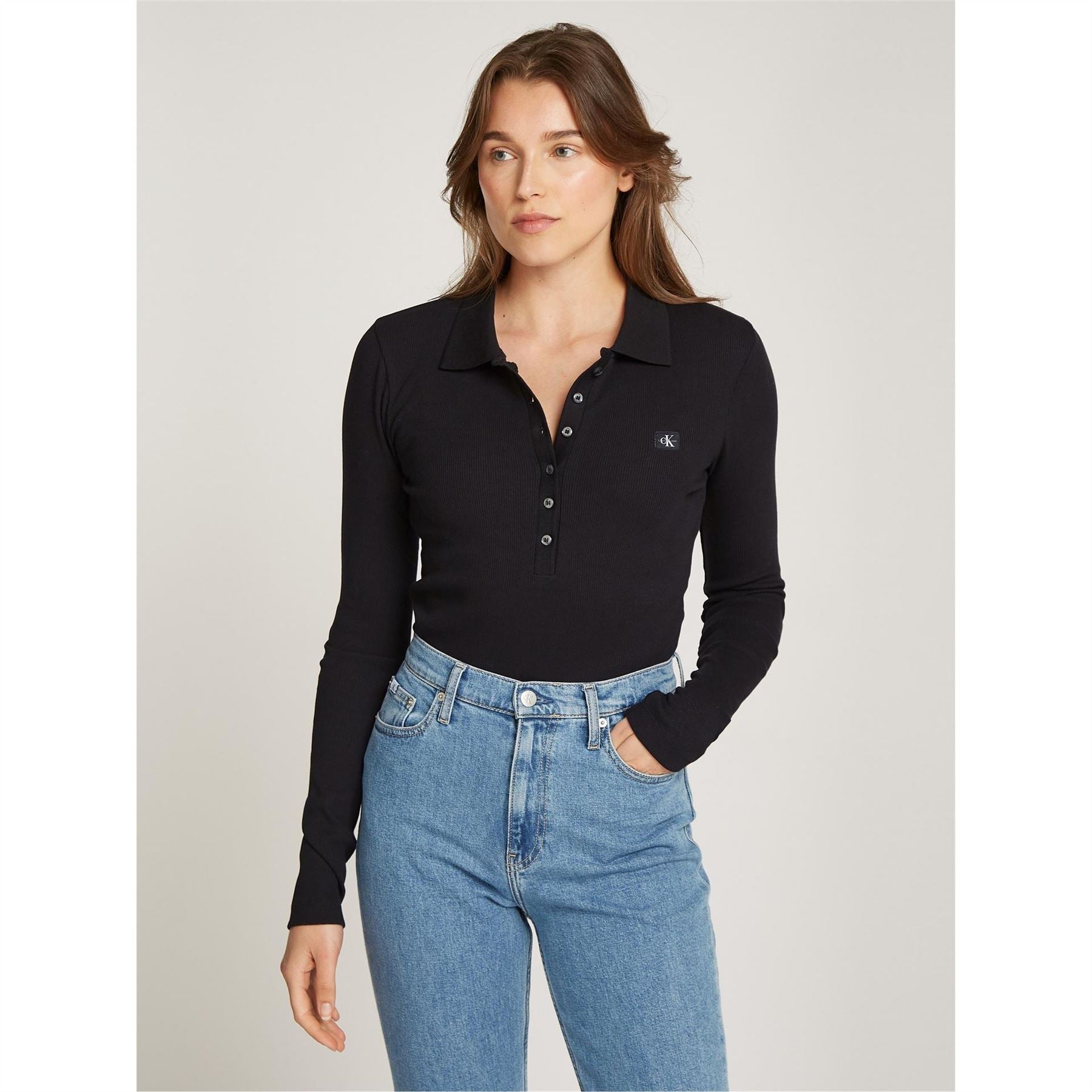 Calvin Klein Jeans Label Rib Polo Body