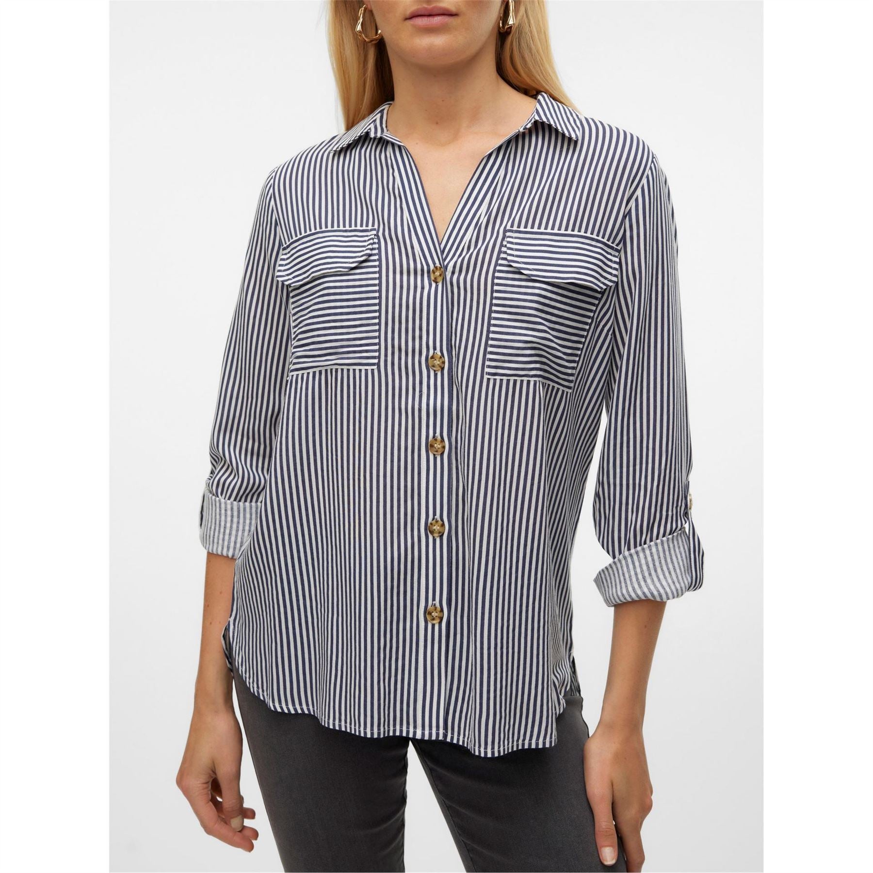 Vero Moda Bumpy Regular Fit V-Neck Long Sleeve Shirt