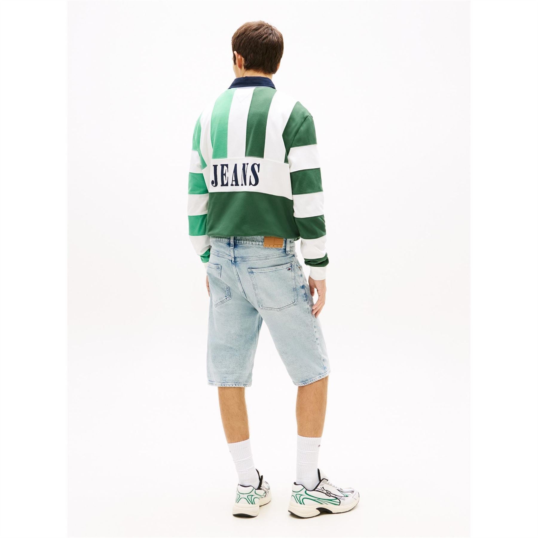 Tommy Jeans Denim Bermuda Shorts Solid Patterned