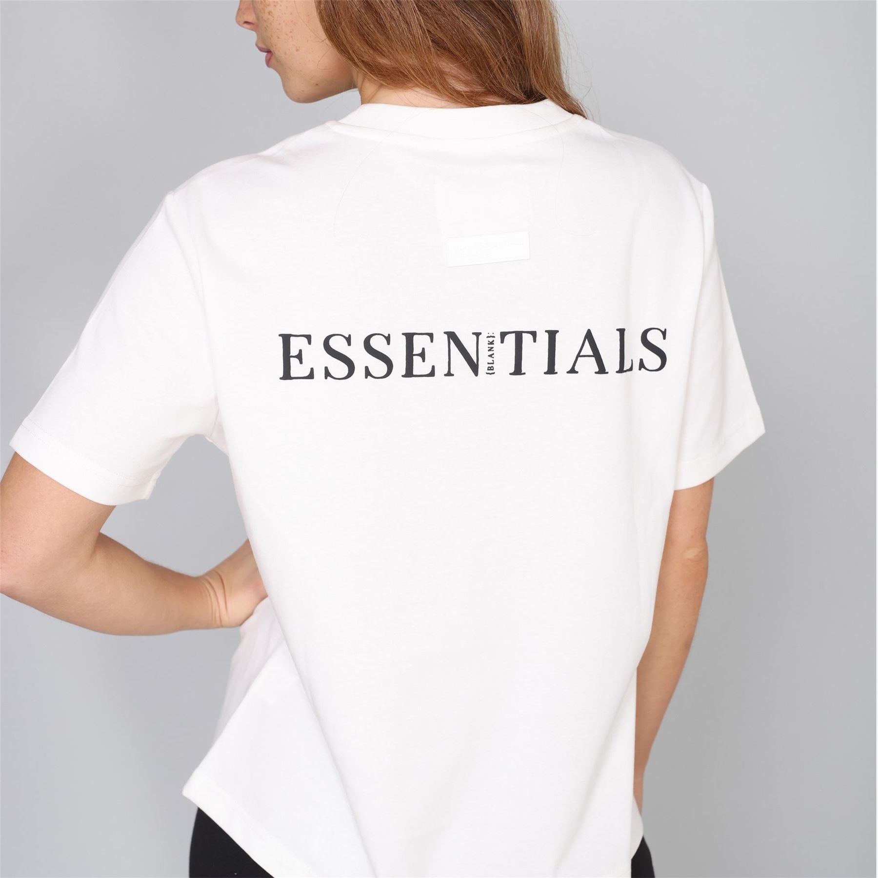 Blank Essentials Embroidered Text Graphic Crew Neck Short Sleeve Boyfriend T-Shirt