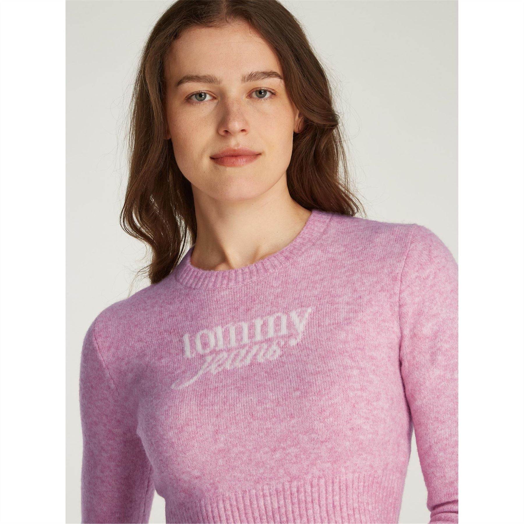 Tommy Jeans Cropped Script Slim Fit Sweater