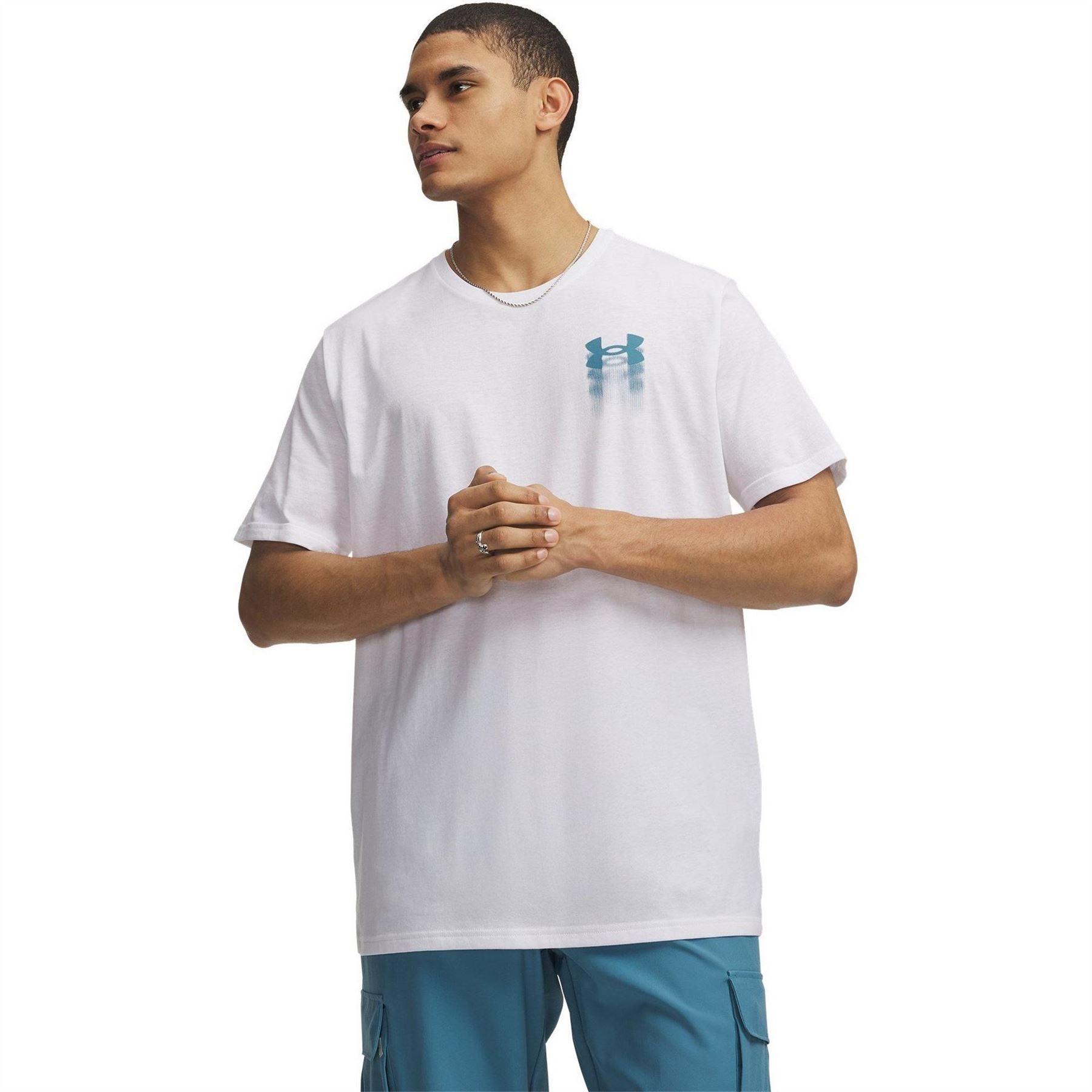Under Armour Blur Logo Print Crew Neck Short Sleeve T-Shirt