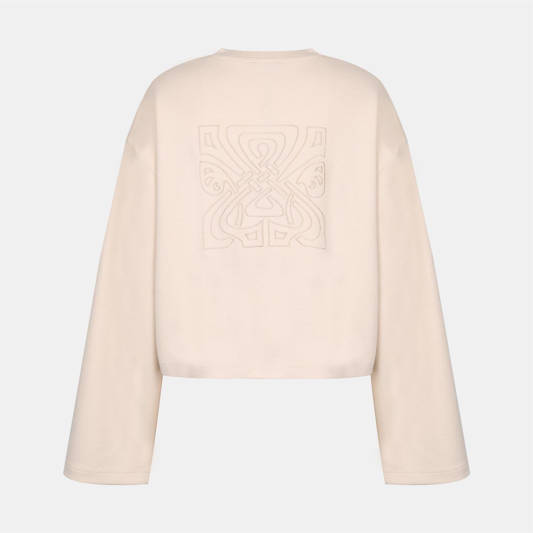 Biba Logo Print Crew Neck Long Sleeve Sweater