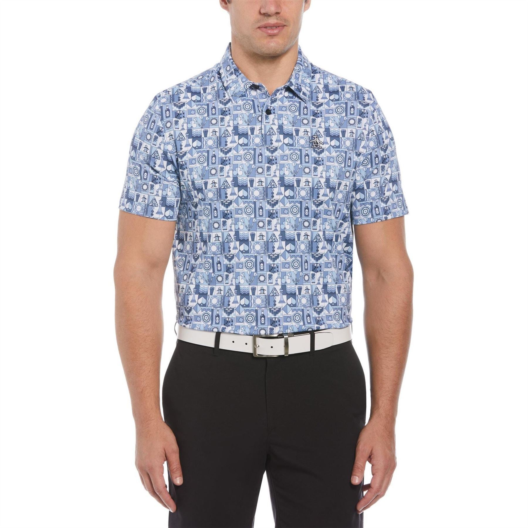 Original Penguin Golf Pg Alovr Novelty Short Sleeve Performance Polo Shirt