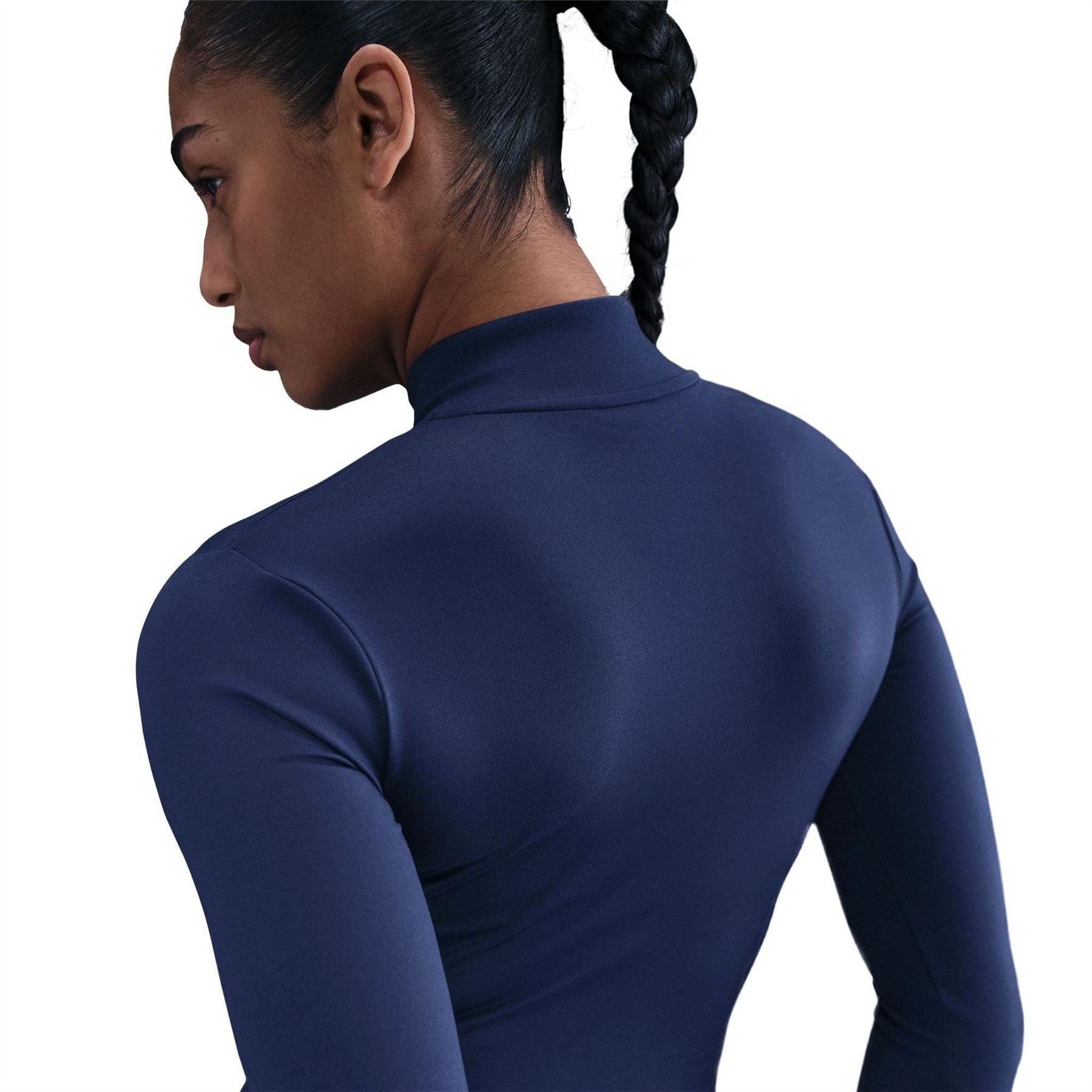 Nike Solid Patterned Ribbed Cuff Full Zipper Track Jacket