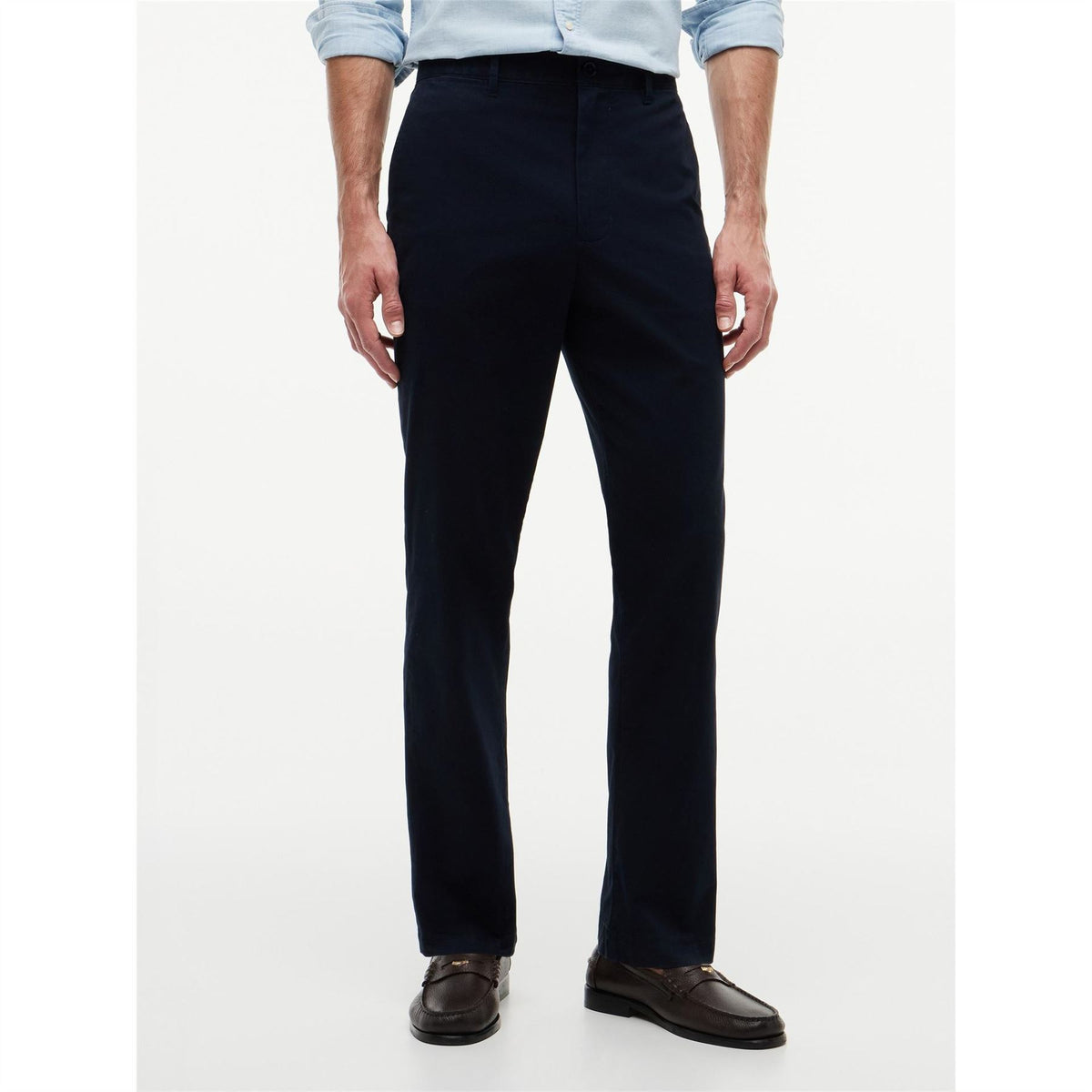 Tommy Hilfiger Dover Essential Twill Cotton Mid Rise Straight Leg Trousers
