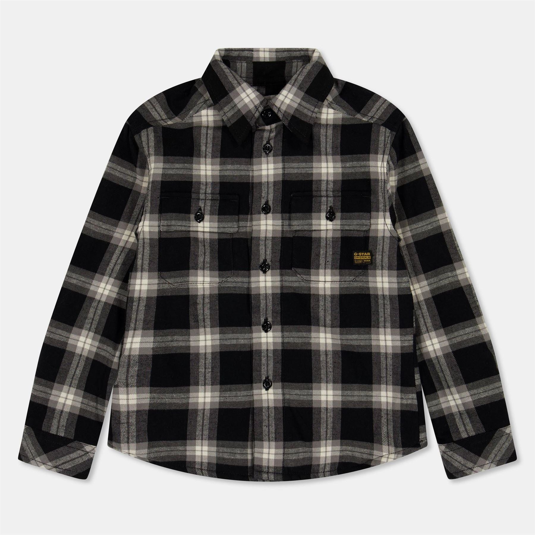 G Star Plaid Snap Button Overshirt