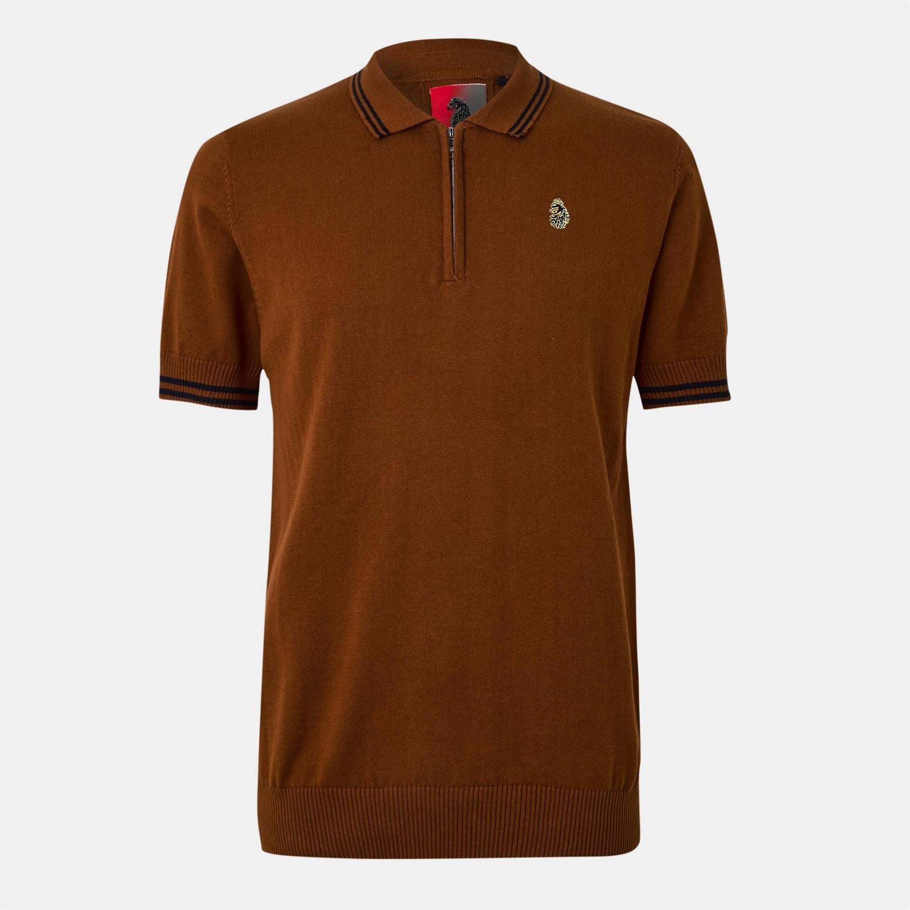Luke Zip Neck Short Sleeve Knit Sweater