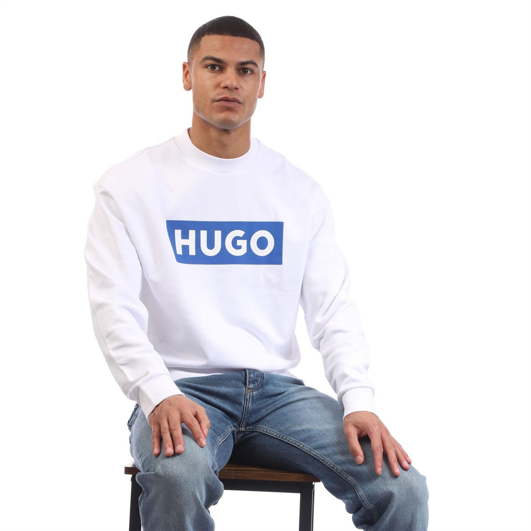 Hugo Logo Print Crewneck Sweatshirt