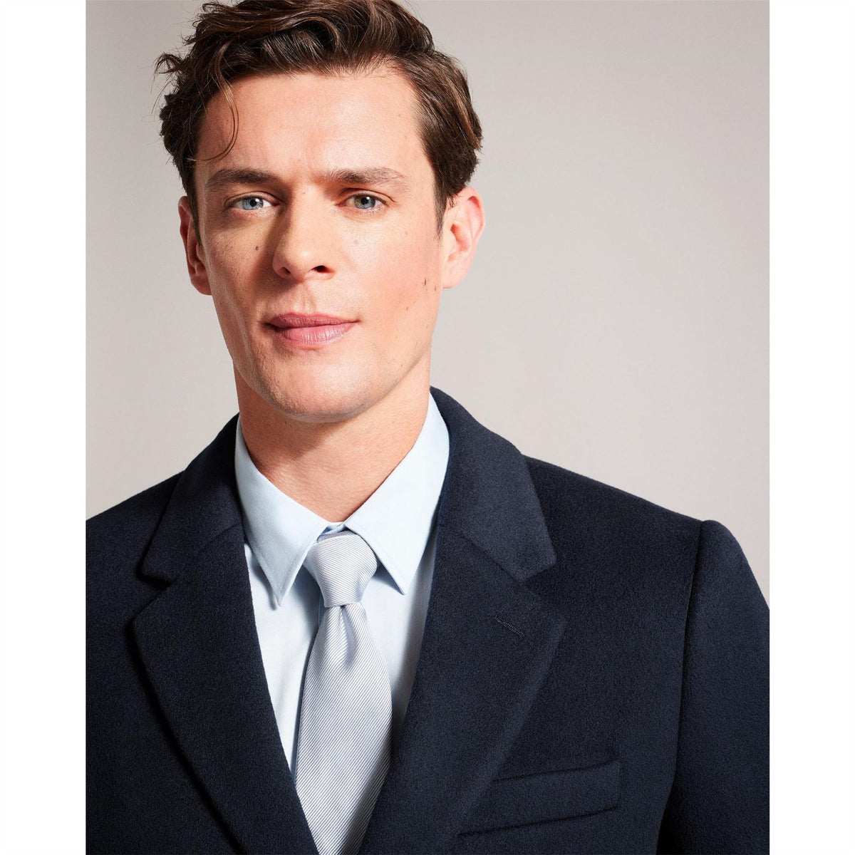 Ted Baker Solid Patterned Over Coat with Flap Pocket