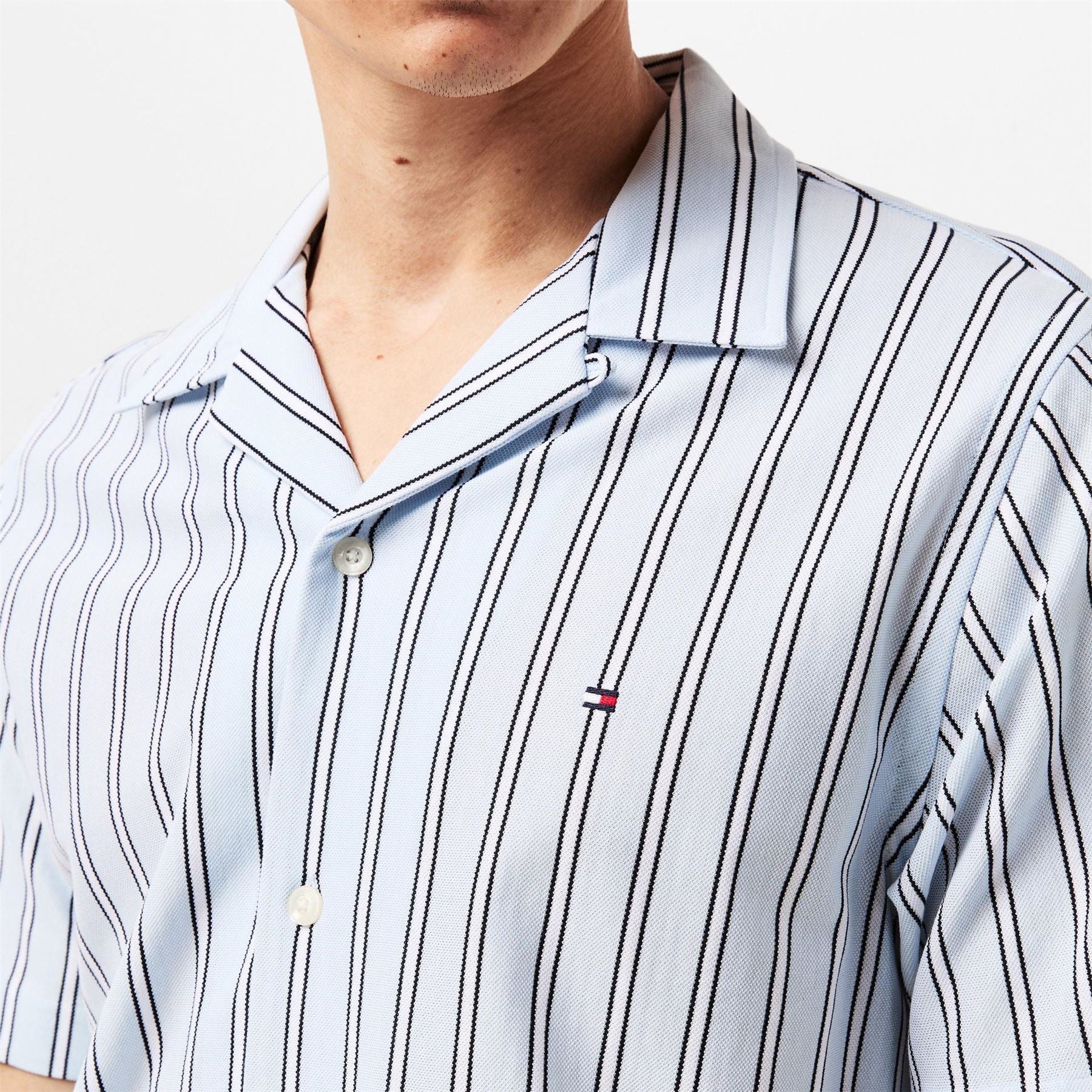 Tommy Hilfiger Knitted Stripe Short Sleeve Patterned Shirt