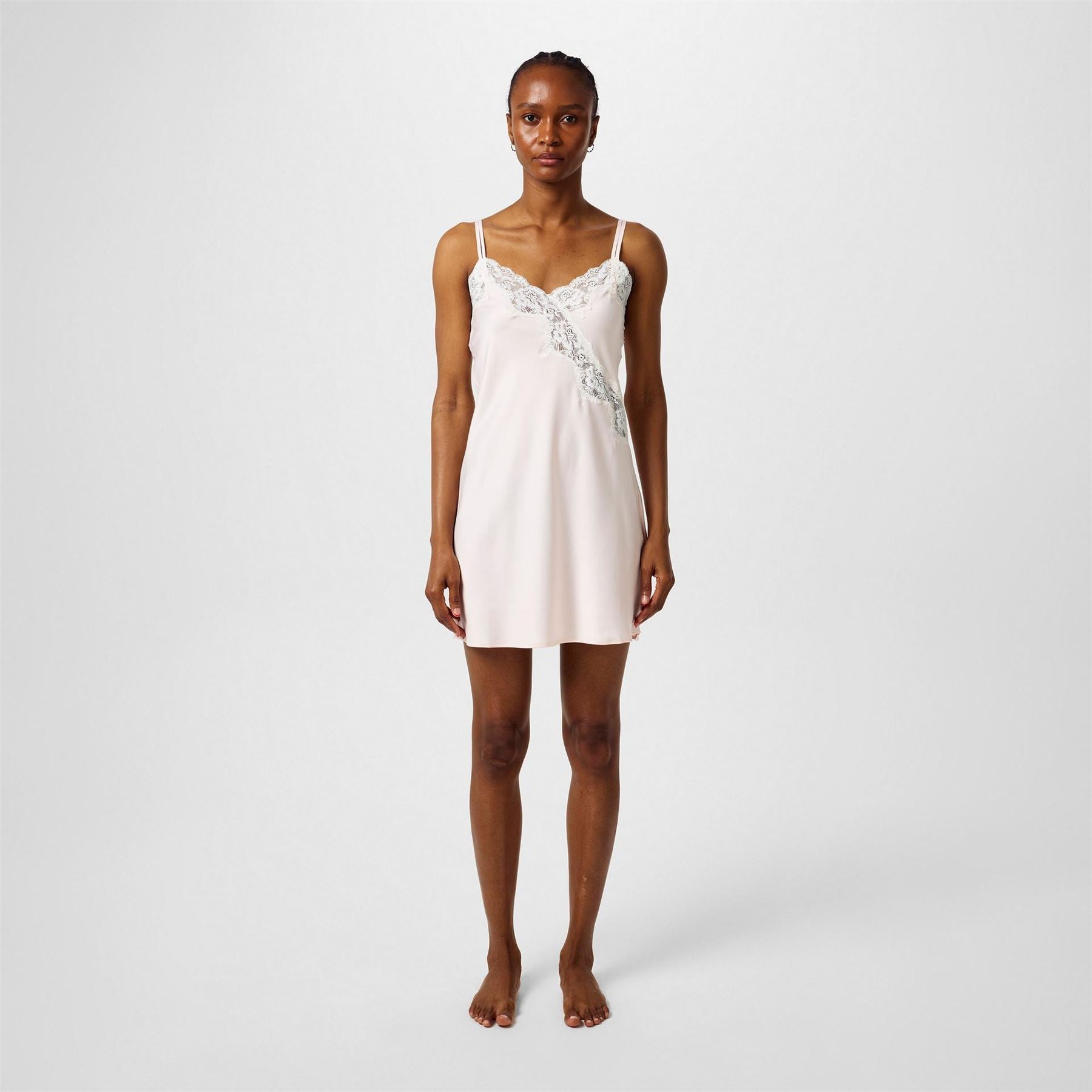 Lauren by Ralph Lauren Satin Lace Trim Chemise