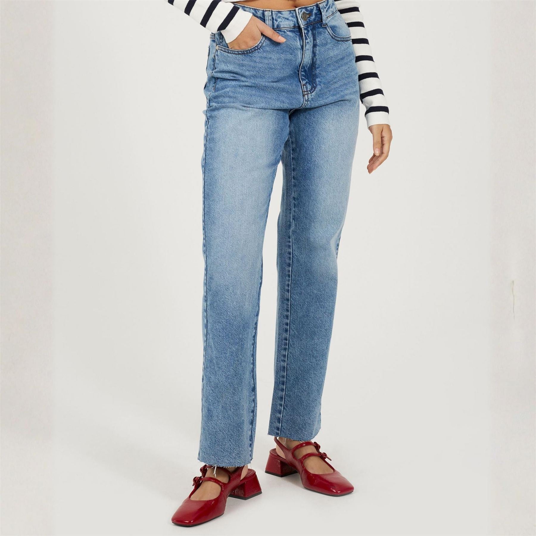 Brave Soul Womens Straight Leg Denim Jeans