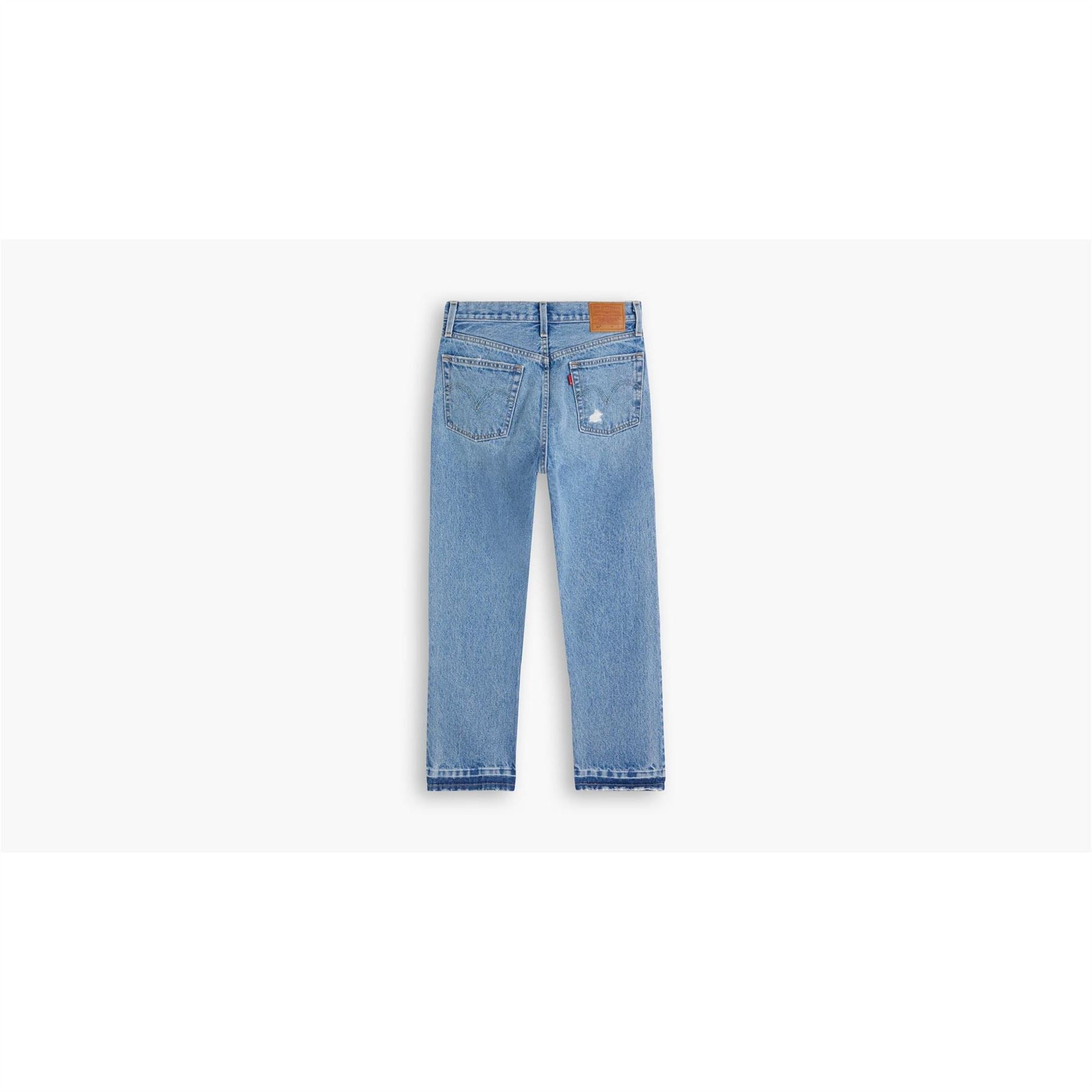 Levis 501 Cropped Mid Rise Cotton Straight Leg Jeans