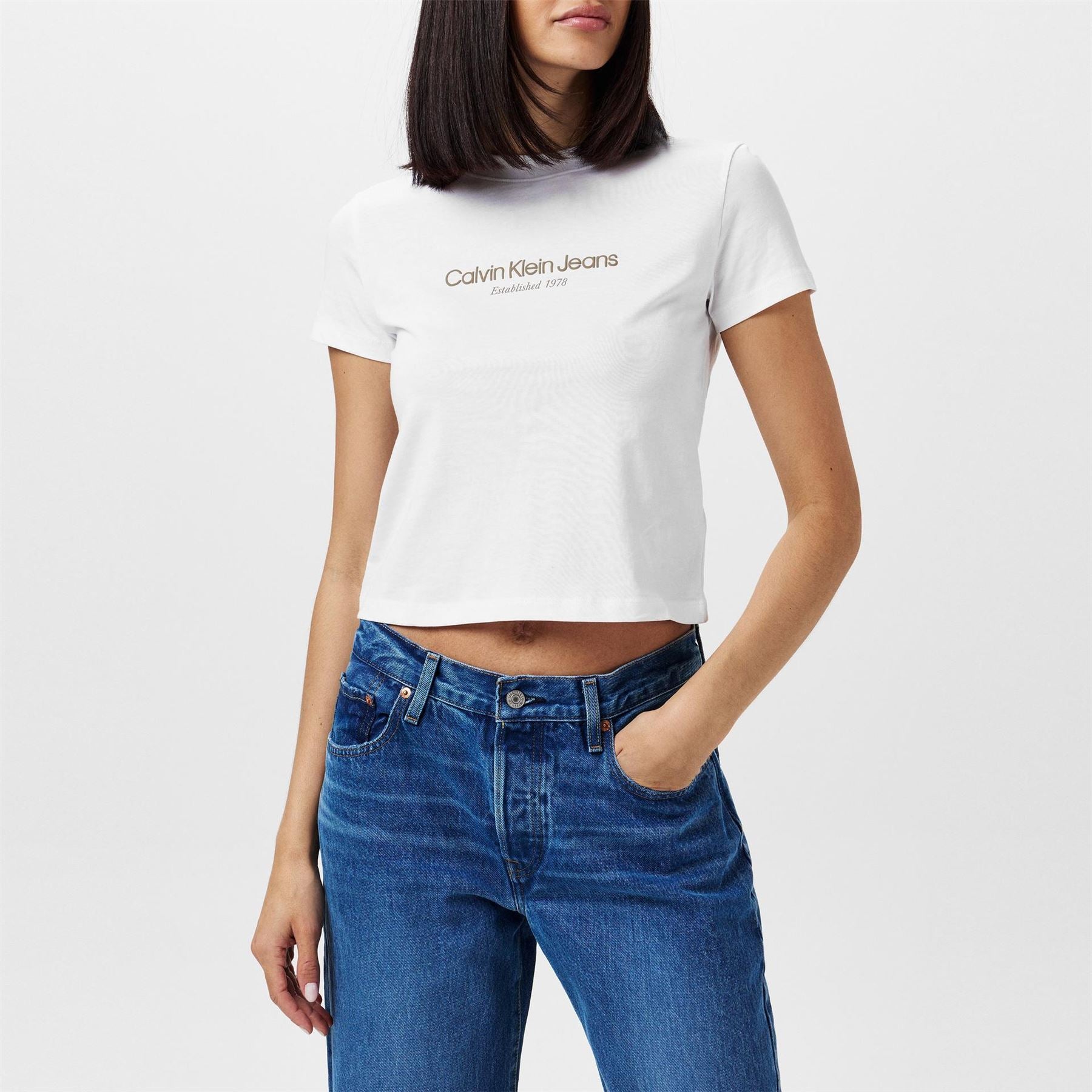Calvin Klein Jeans Lettering Crew Neck Regular Fit T-Shirt