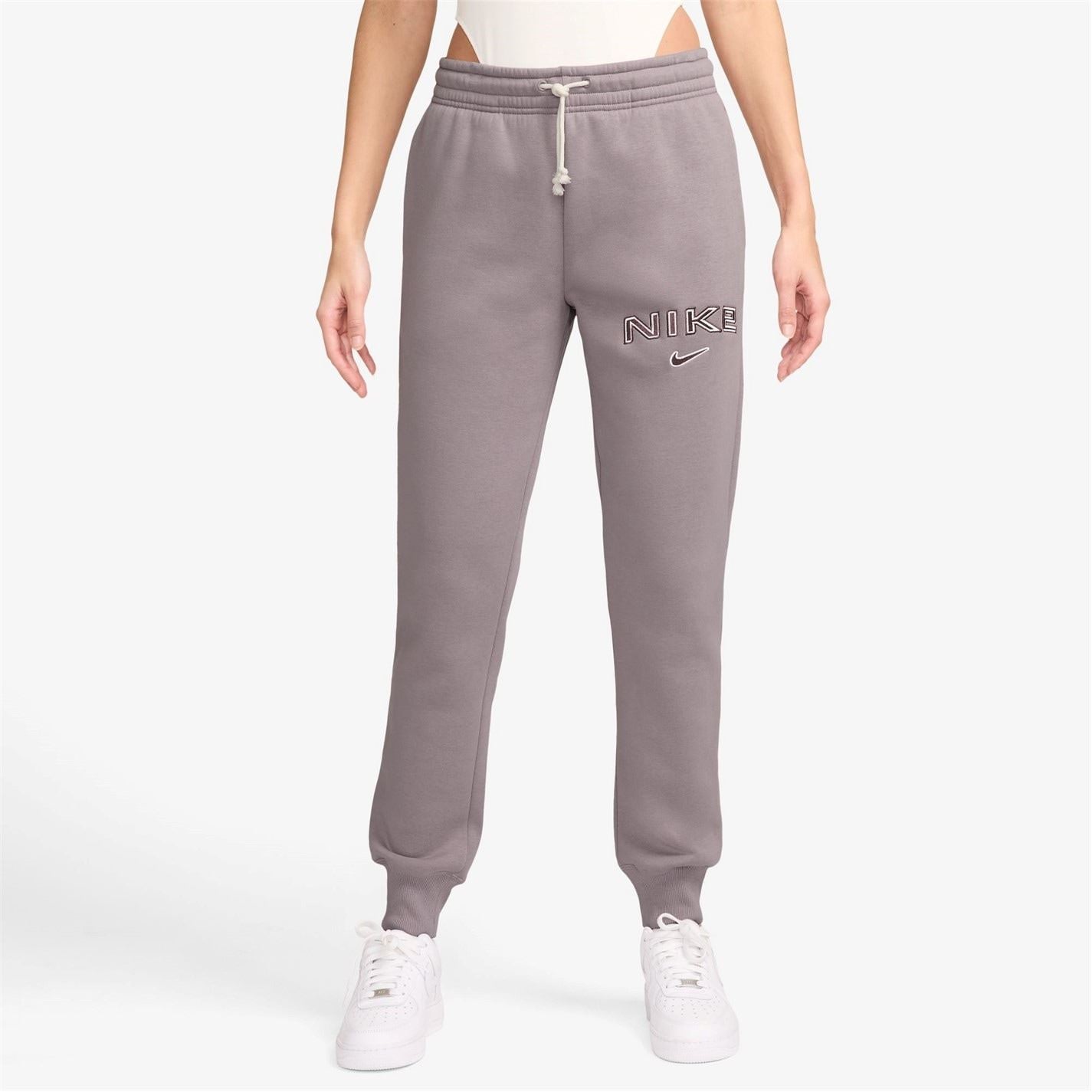 Nike Womens Sportswear Phoenix Fleece Mid Rise Logo Sweatpants