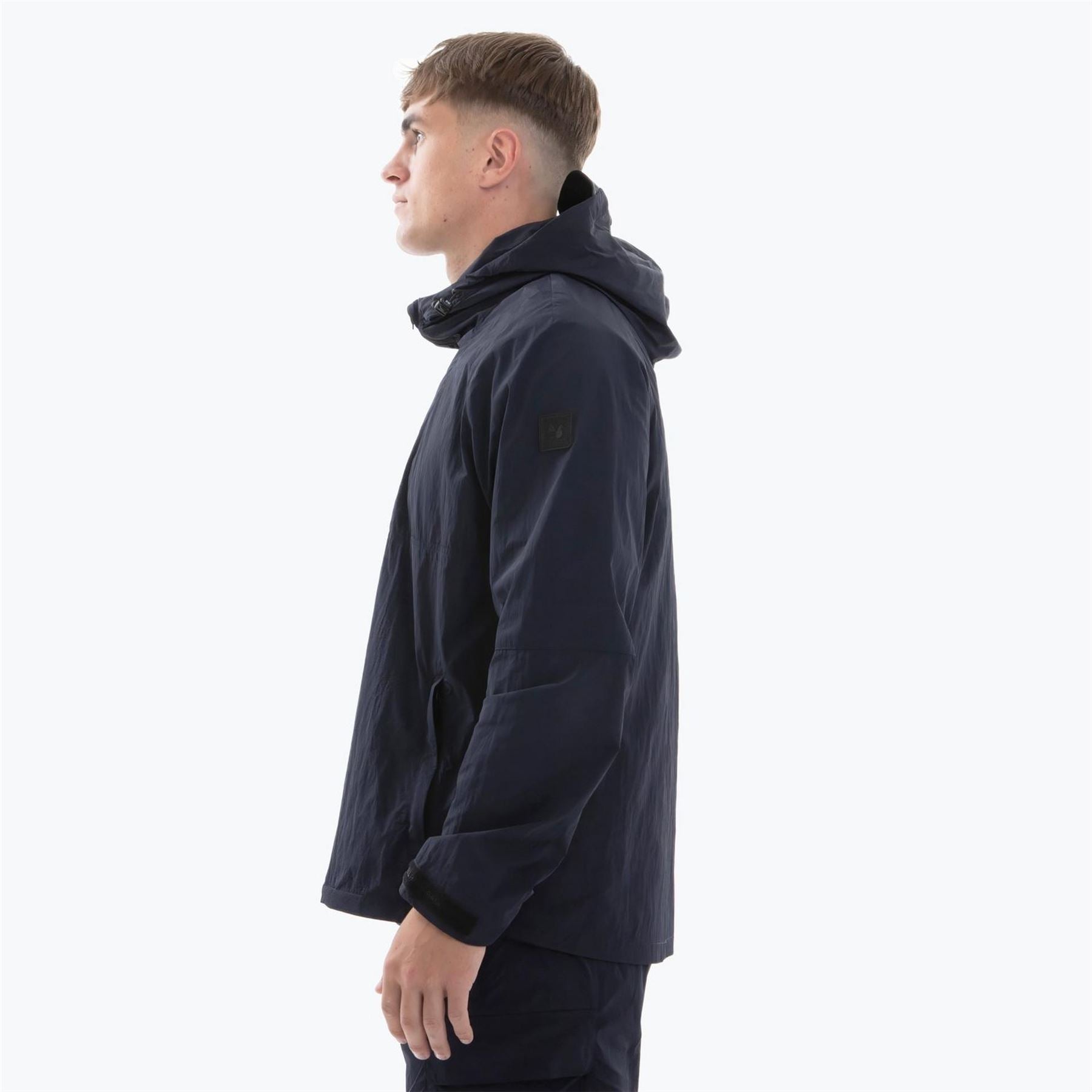 Peaceful Hooligan Supersonic Hooded Solid Patterned Rain Jacket