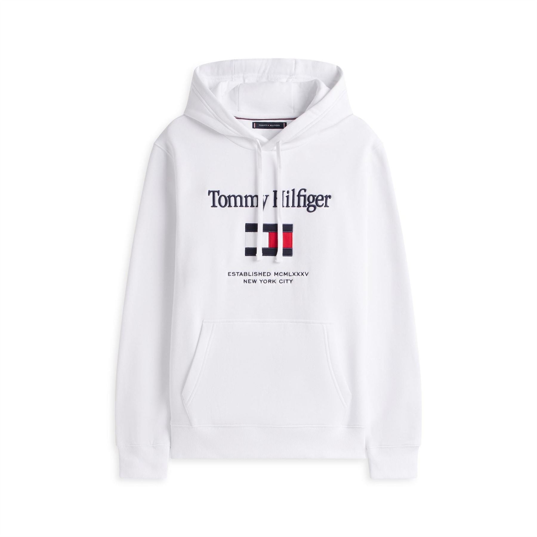 Tommy Hilfiger Embroidered Flag Hooded Long Sleeve Sweatshirt
