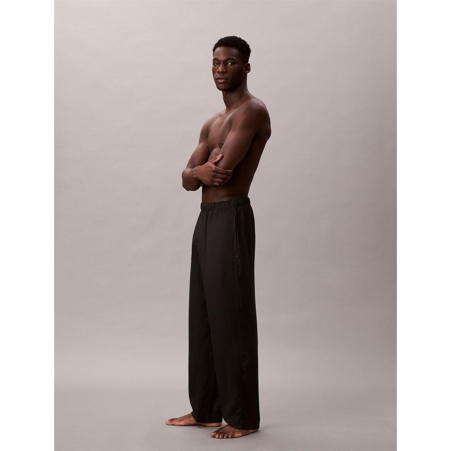 Calvin Klein Satin Geometric Patterned Wide Leg Pajama Pants