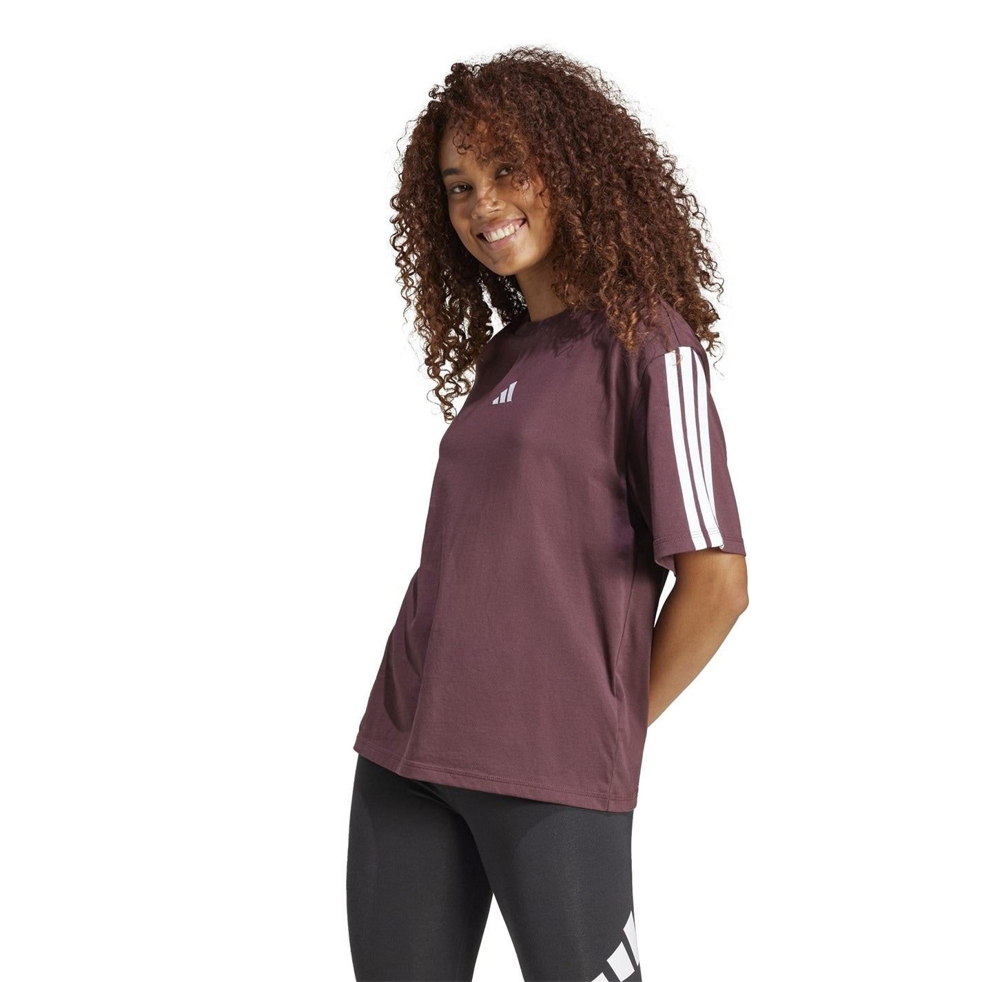 adidas Womens Essentials 3 Stripe T-Shirt
