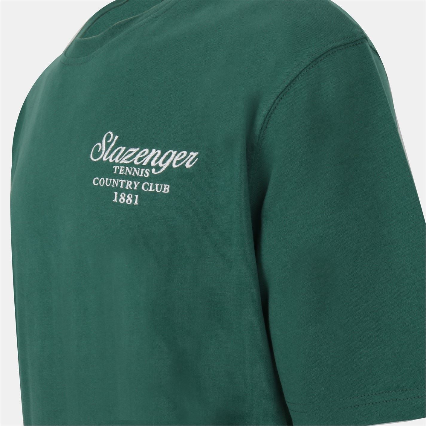 Slazenger Tennis Oversize Fit Embroidered Lettering T-Shirt