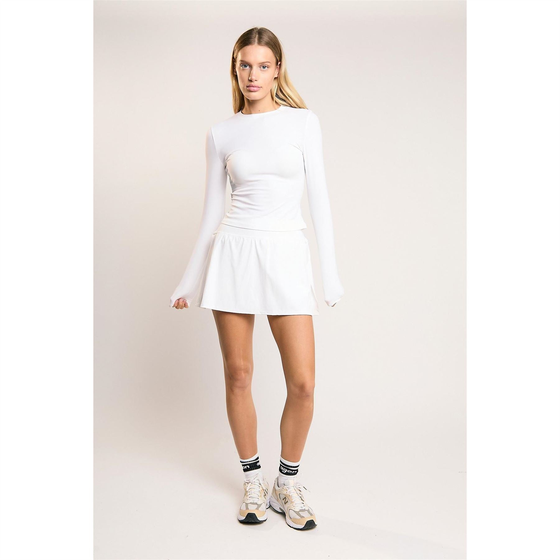 Agon White Long Sleeve  Top