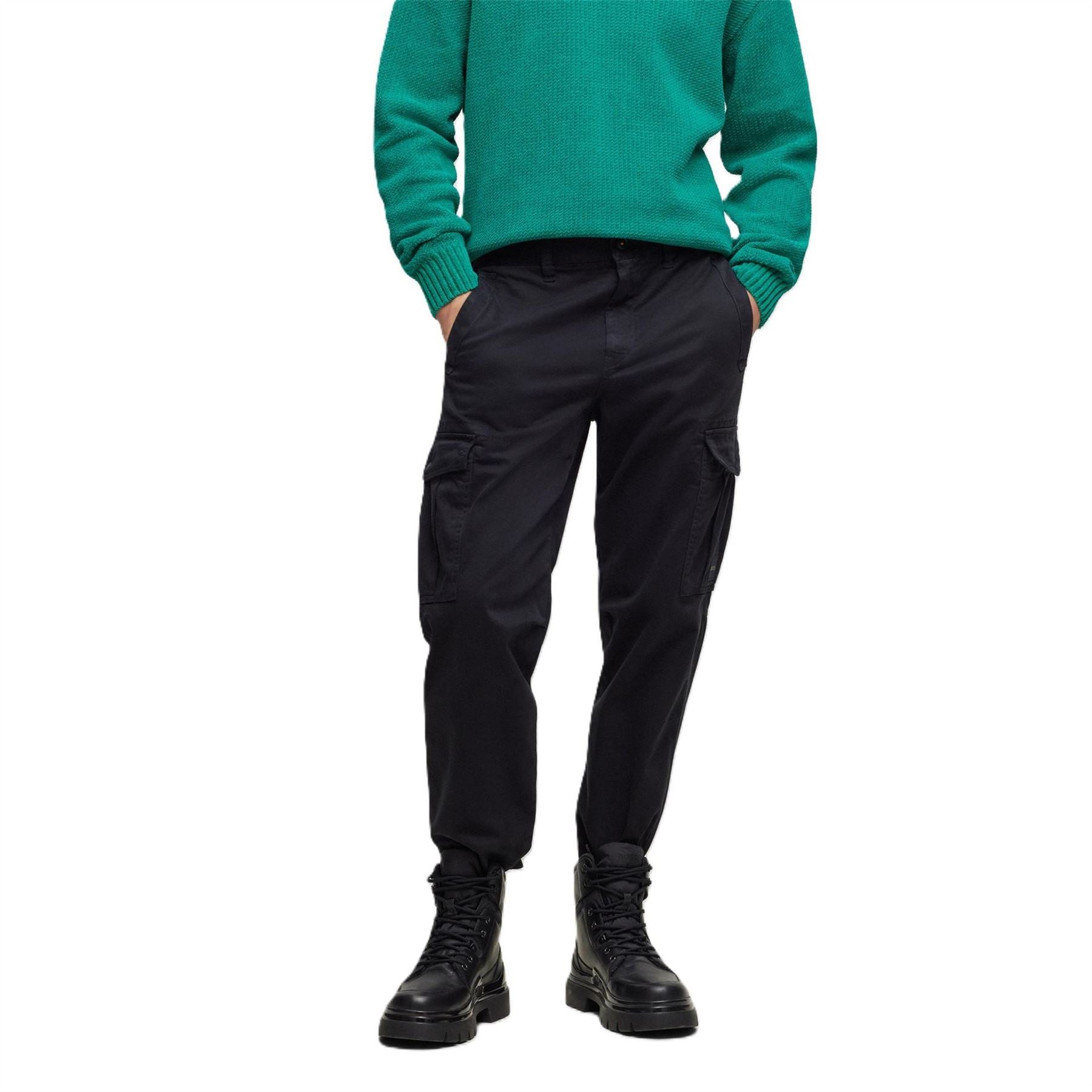 Boss Sisla Solid Patterned Straight Cargo Pants